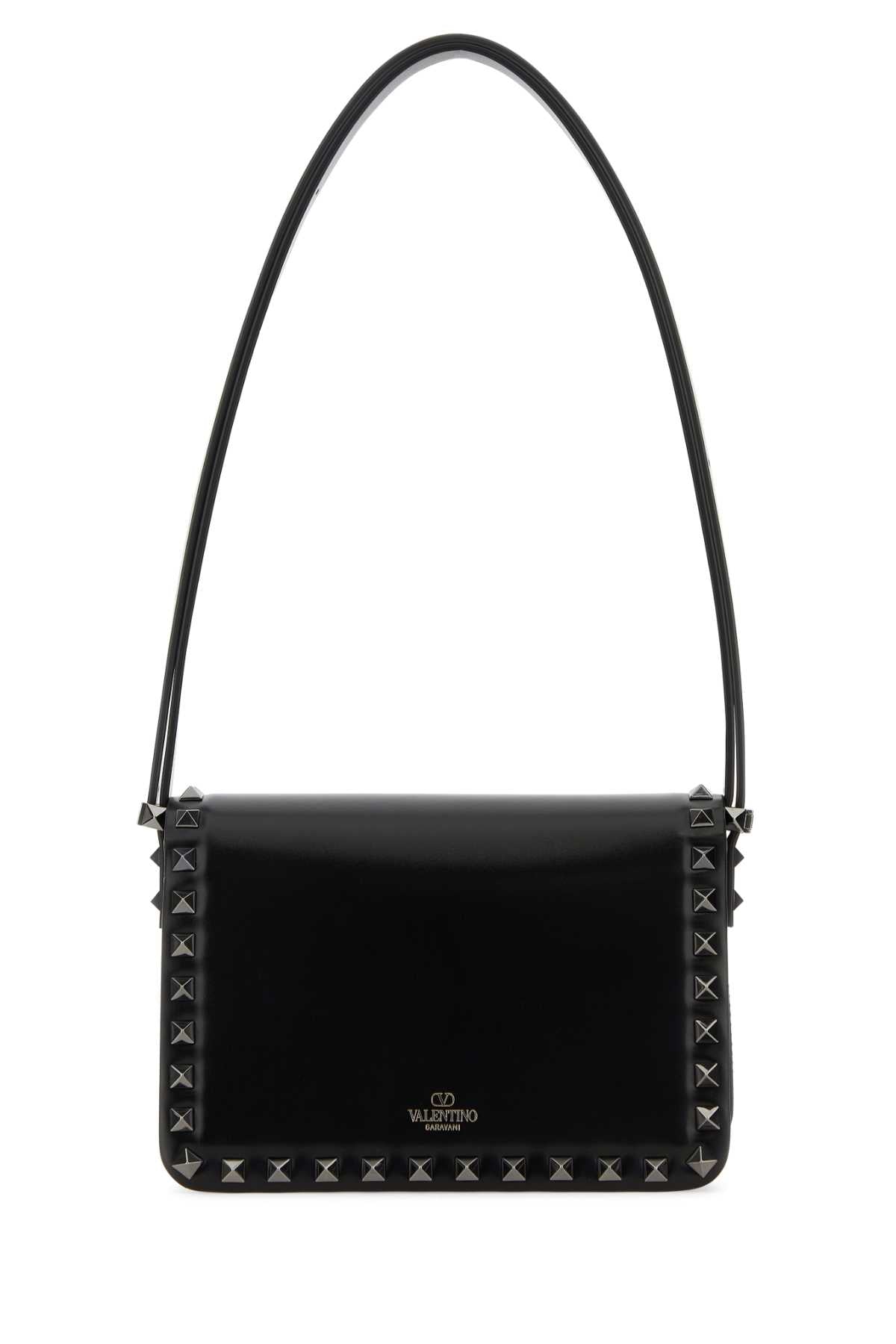 Valentino Garavani Women Black Leather Rockstud23 Shoulder Bagâ VALENTINO GARAVANI