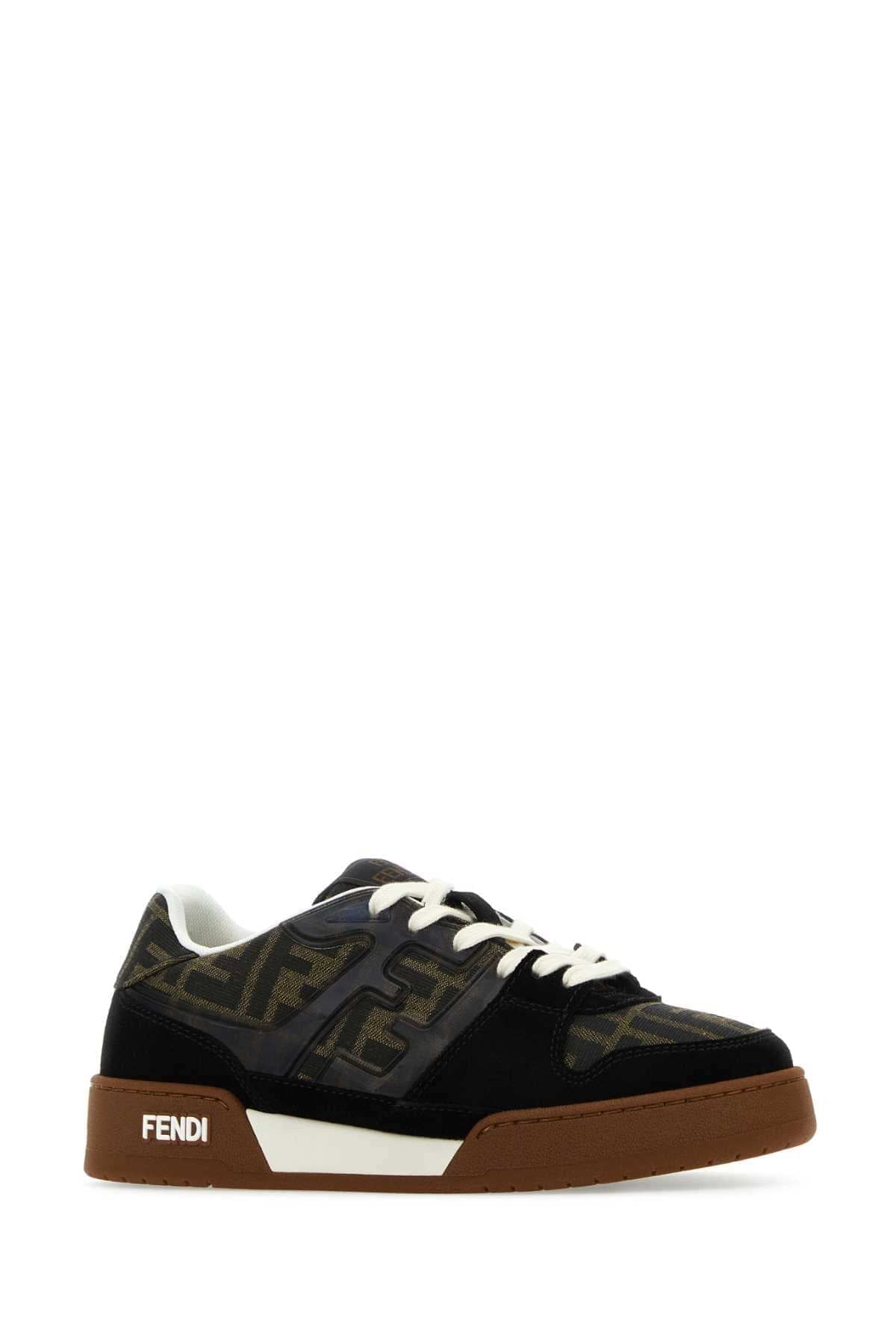 Fendi Women Multicolor Leather, Rubber And Fabric Fendi Match Sneakers FENDI