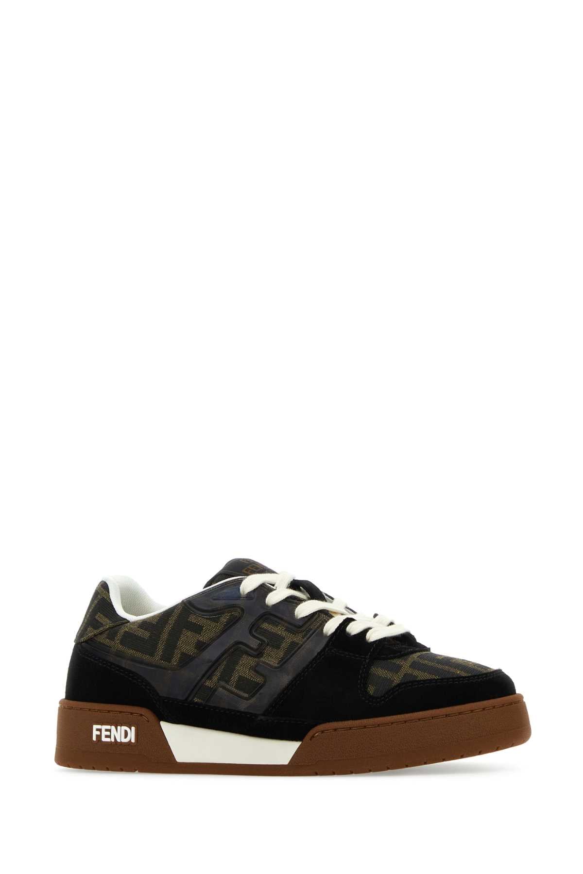 Fendi Women Multicolor Leather, Rubber And Fabric Fendi Match Sneakers FENDI