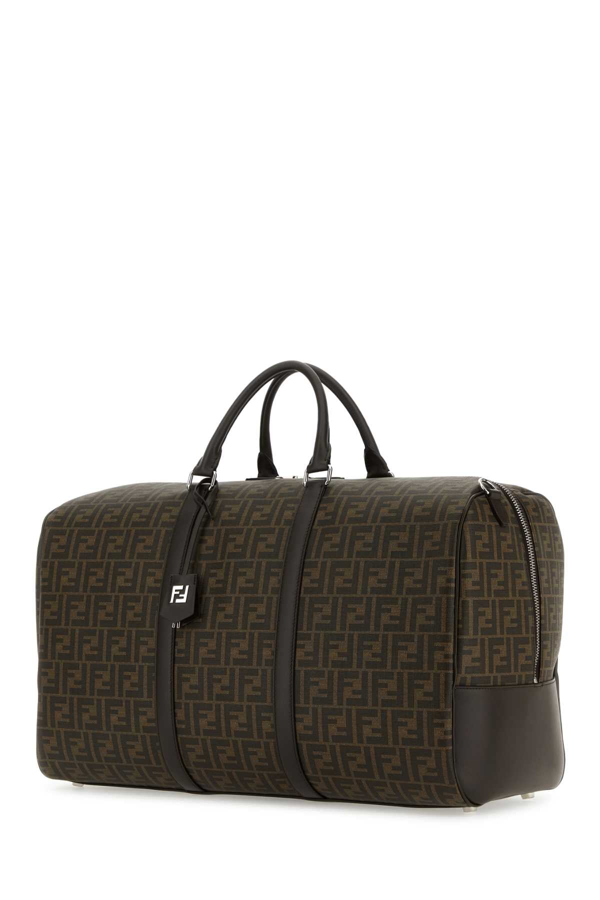 Fendi Women Embroidered Fabric Large Ff Duffle Travel Bag FENDI