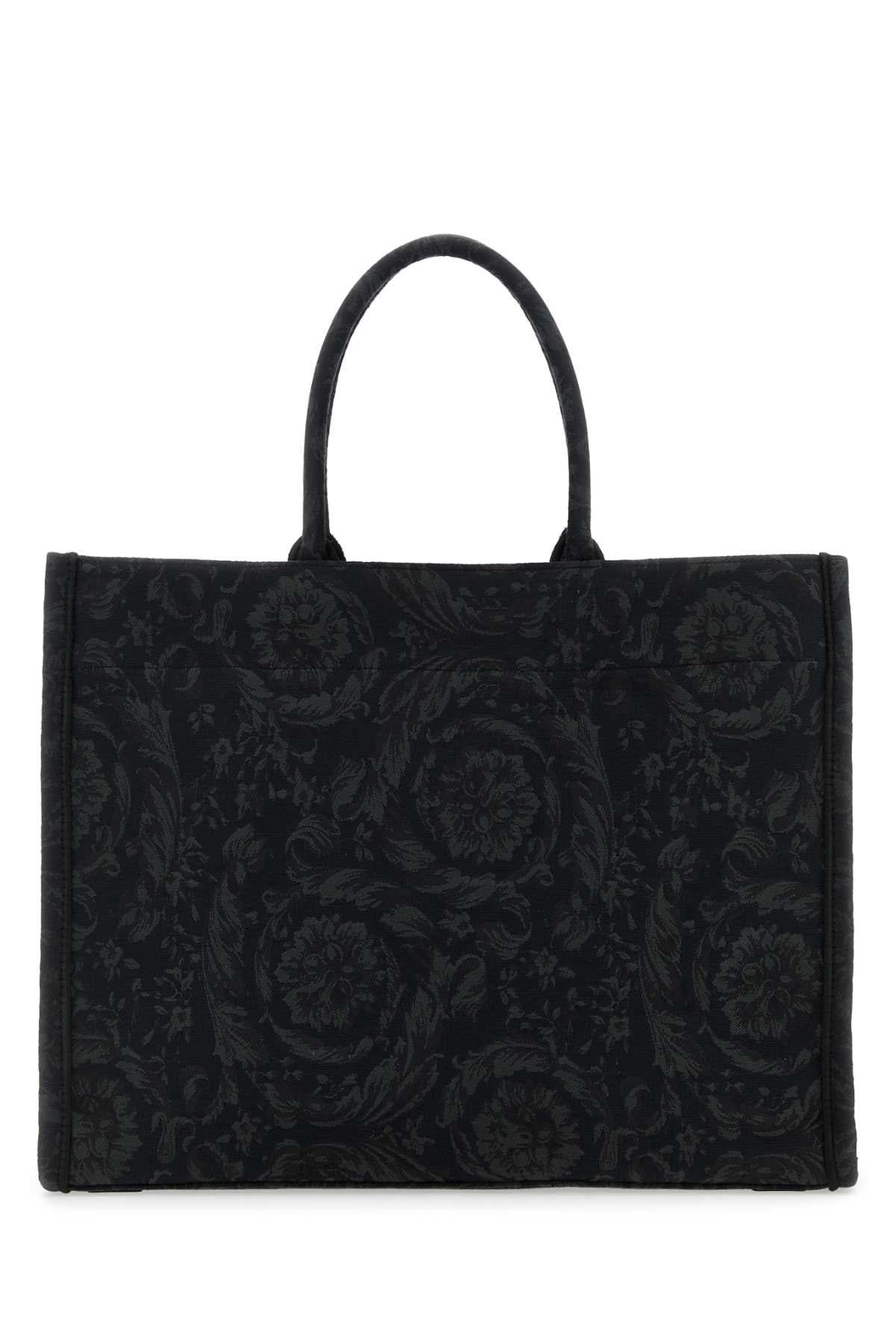 Versace Women Embroidered Fabric Big Athena Shopping Bag VERSACE