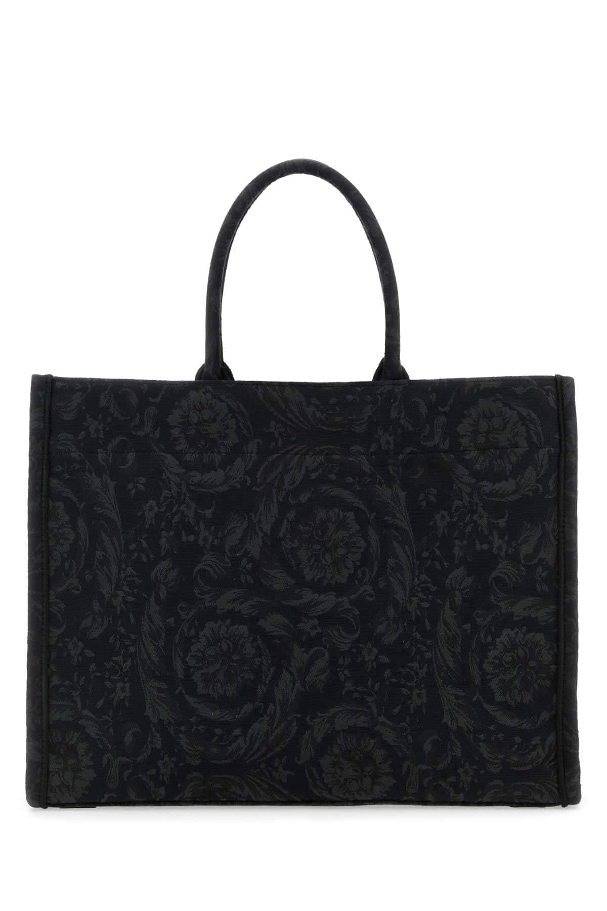 Versace Women Embroidered Fabric Big Athena Shopping Bag VERSACE