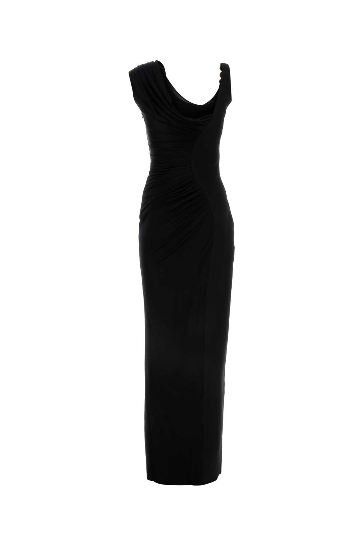 Versace Women Black Satin Long Dress