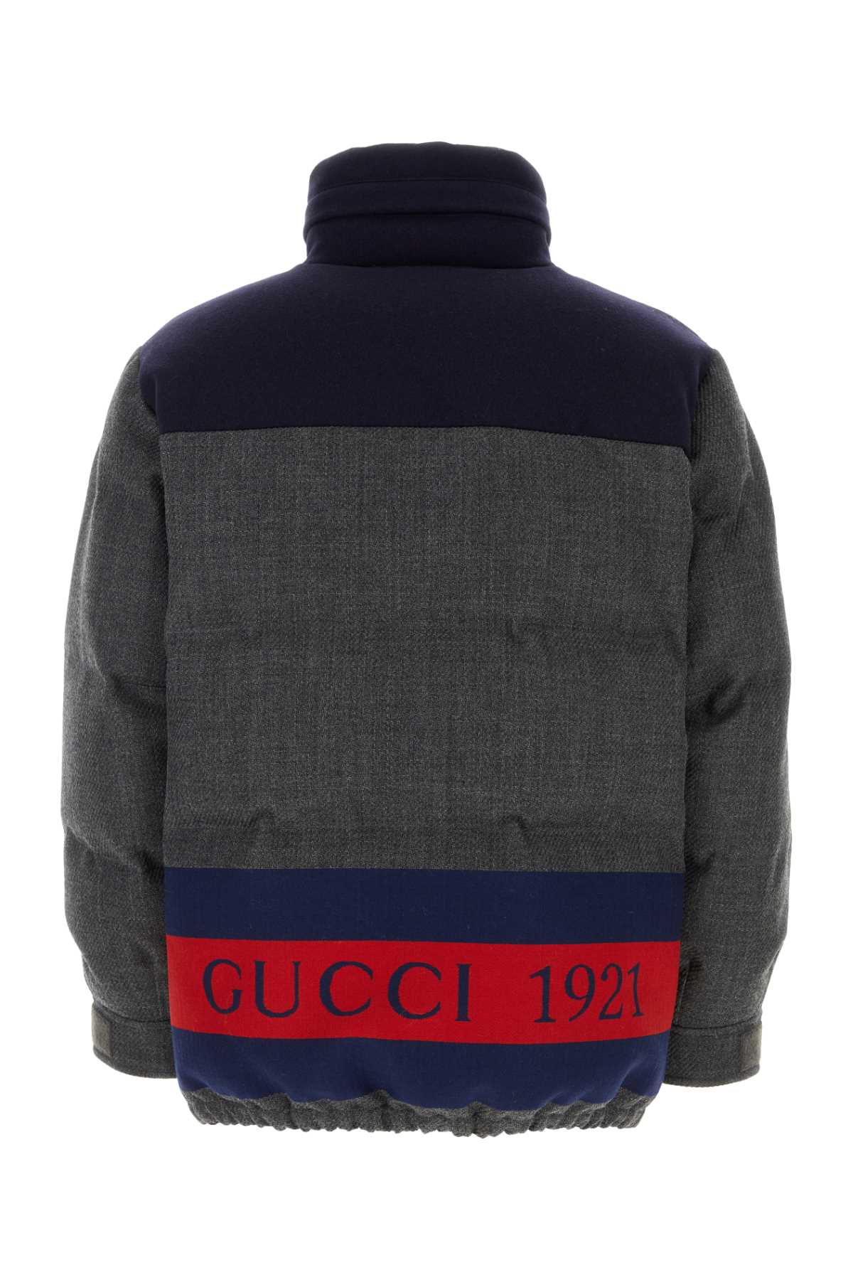 Gucci Men Dark Grey Wool Blend Down Jacket GUCCI