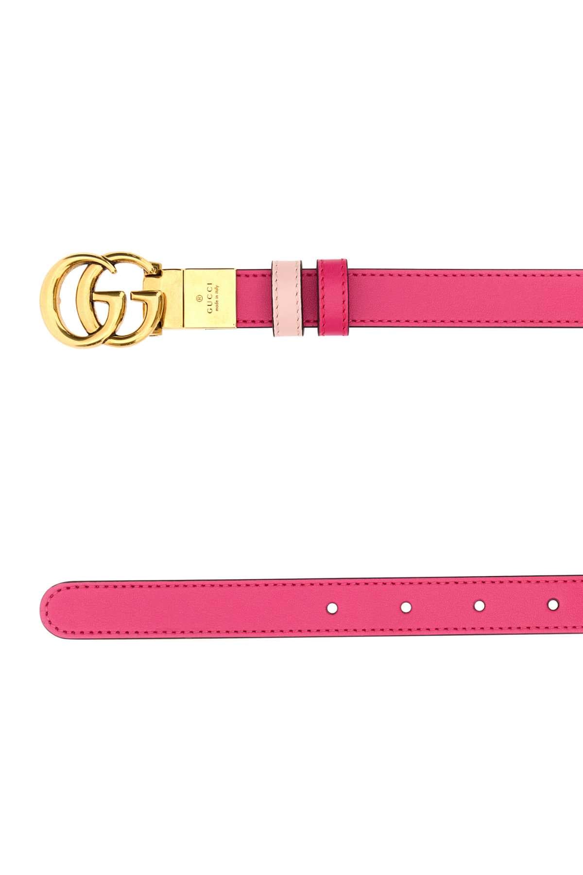 Gucci Women Fuchsia Leather Gg Marmont Reversible Blend GUCCI