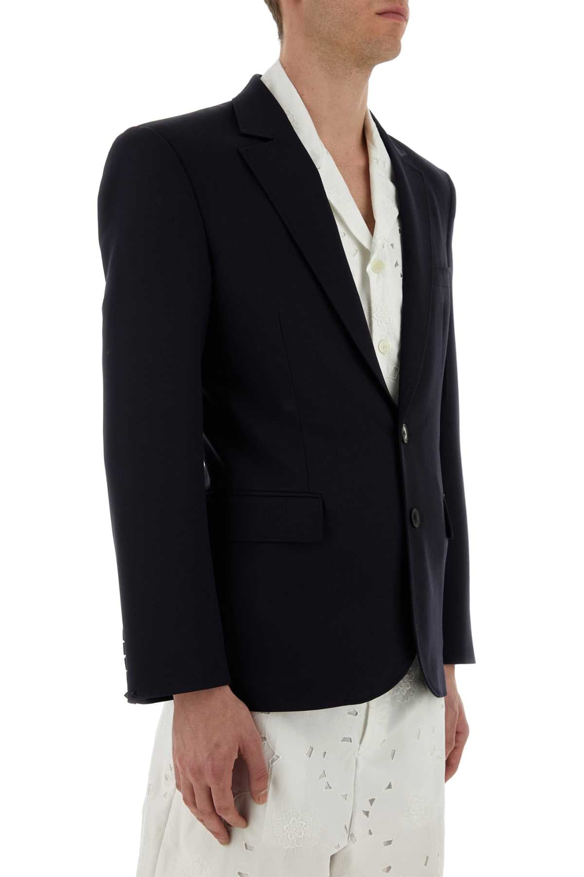 Valentino Garavani Men Midnight Blue Wool Blazer VALENTINO GARAVANI