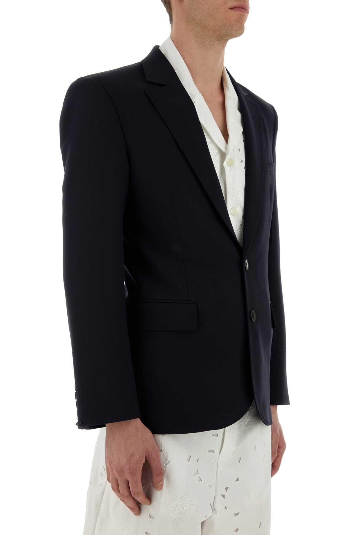 Valentino Garavani Men Midnight Blue Wool Blazer VALENTINO GARAVANI