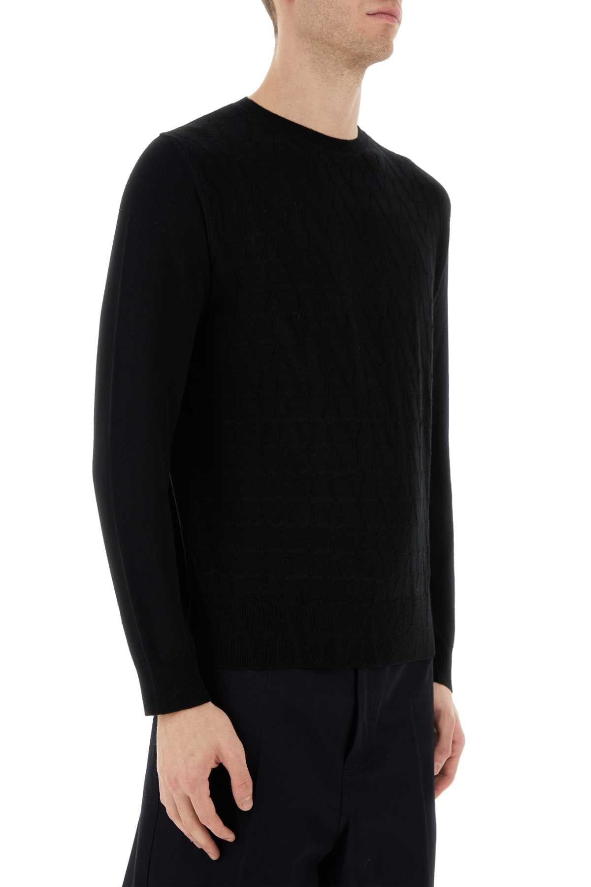 Valentino Garavani Men Black Wool Sweater VALENTINO GARAVANI
