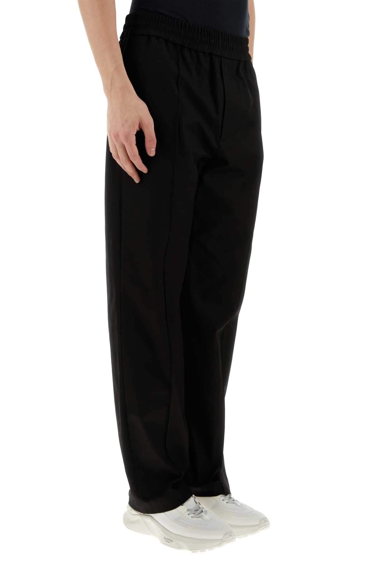 Valentino Garavani Men Black Stretch Cotton Pant VALENTINO GARAVANI