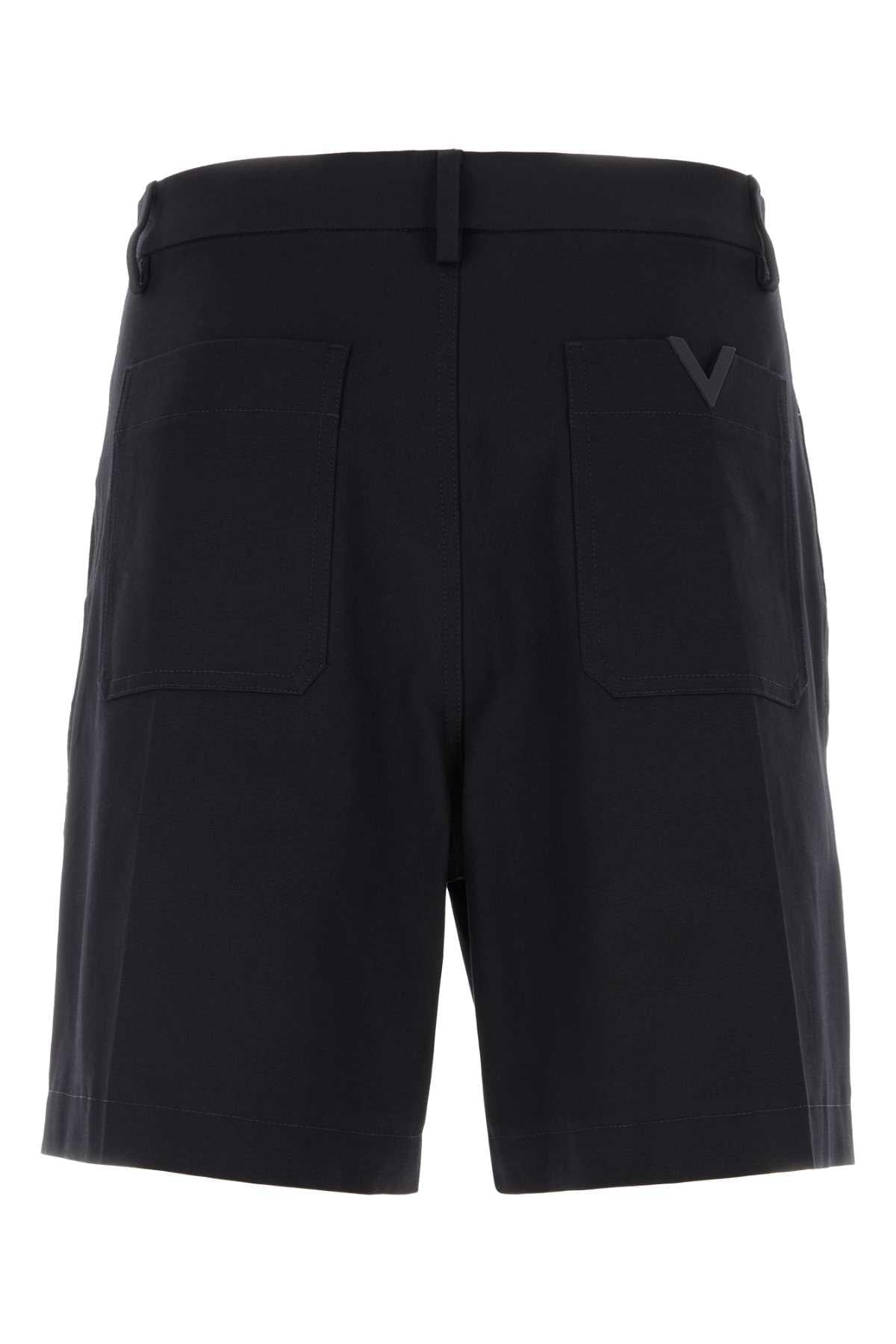 Valentino Garavani Men Midnight Blue Stretch Cotton Bermuda Shorts VALENTINO GARAVANI