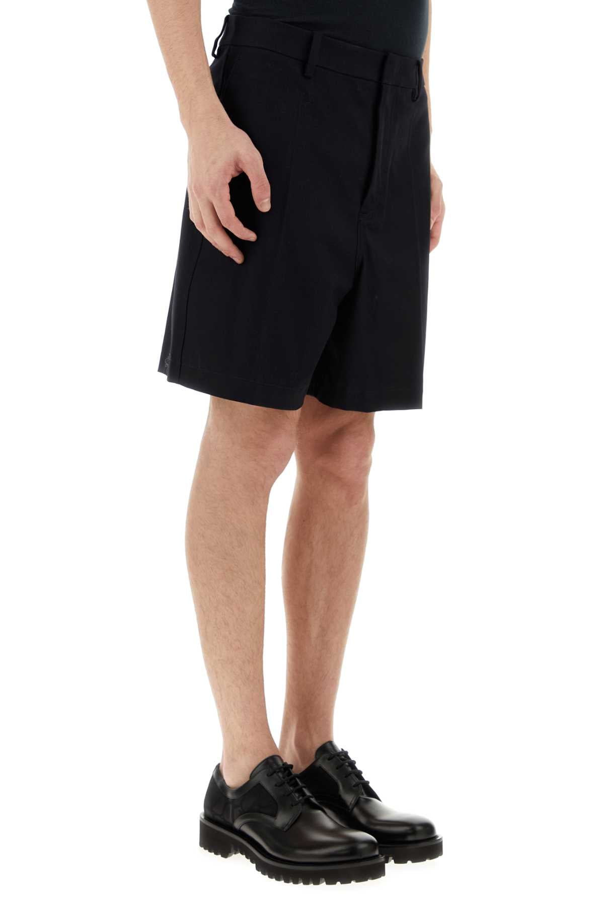 Valentino Garavani Men Midnight Blue Stretch Cotton Bermuda Shorts VALENTINO GARAVANI