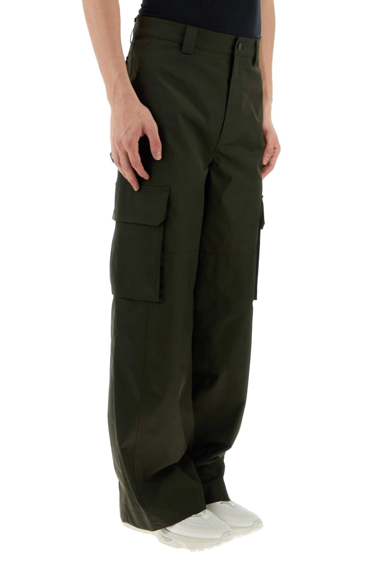 Valentino Garavani Men Olive Green Polyester Blend Cargo Pant VALENTINO GARAVANI