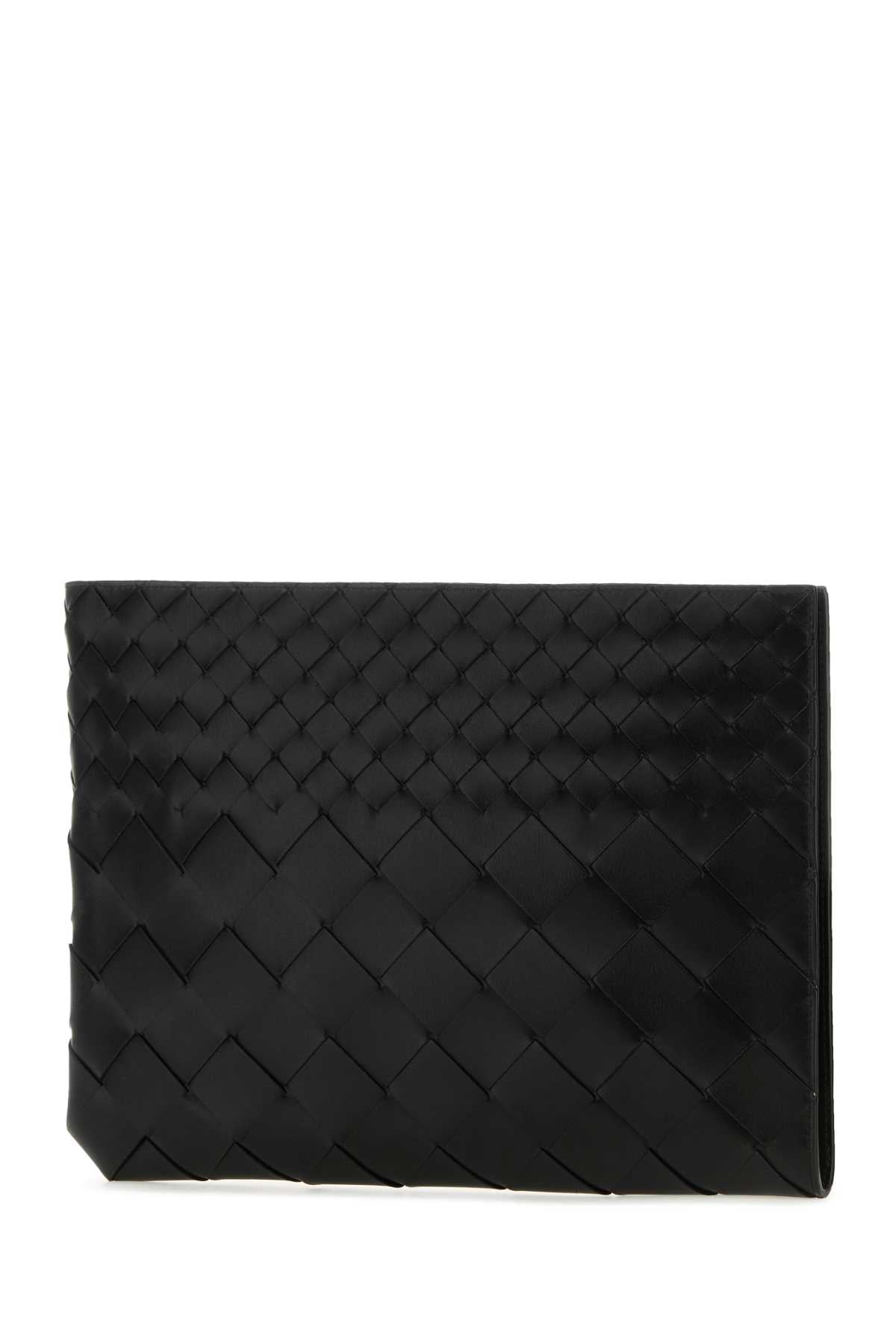 Bottega Veneta Men Black Leather Intrecciato Pouch BOTTEGA VENETA