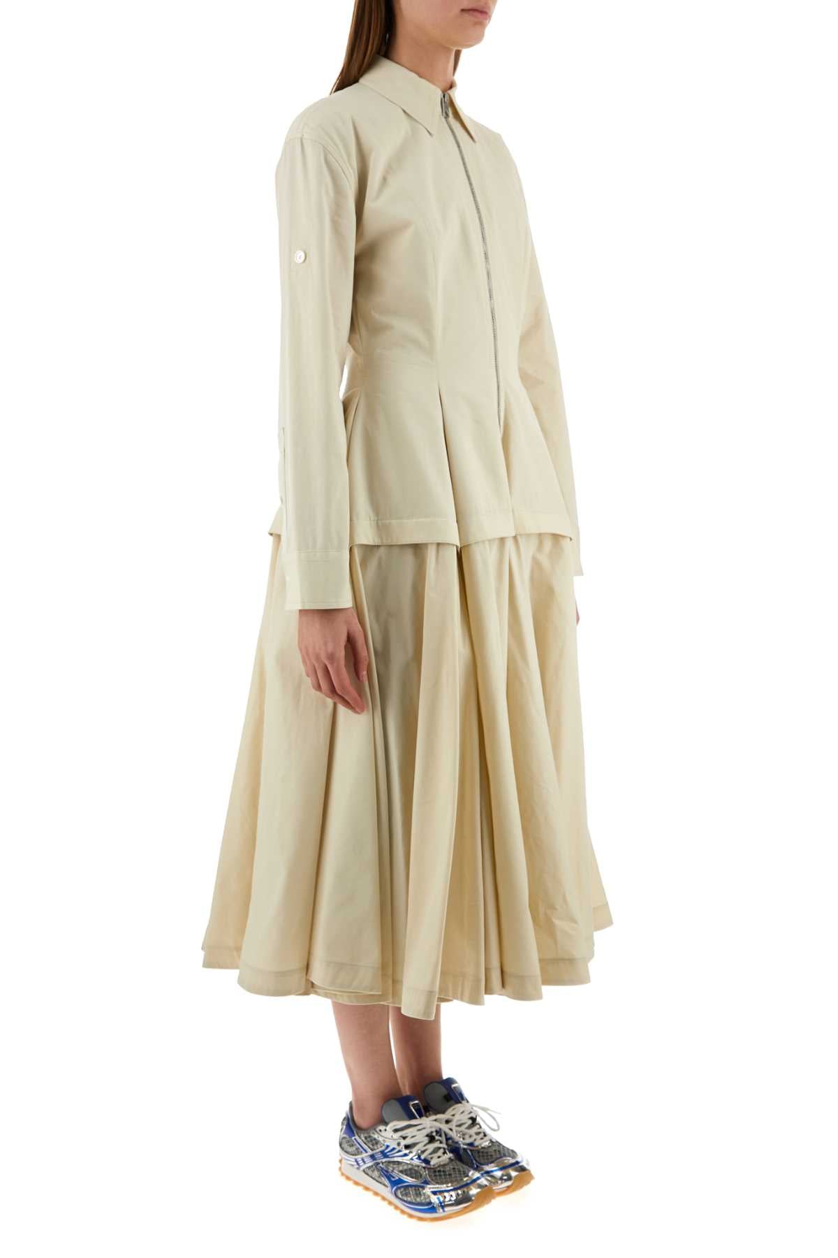 Bottega Veneta Women Sand Cotton Blend Shirt Dress BOTTEGA VENETA