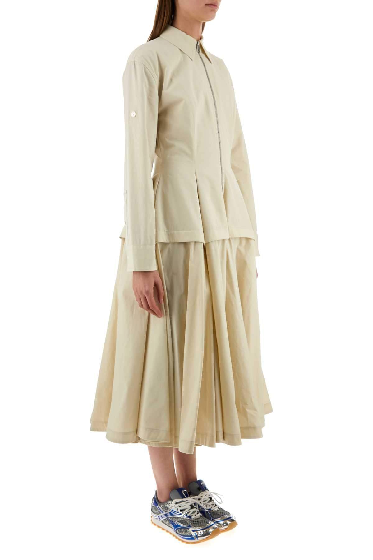 Bottega Veneta Women Sand Cotton Blend Shirt Dress BOTTEGA VENETA