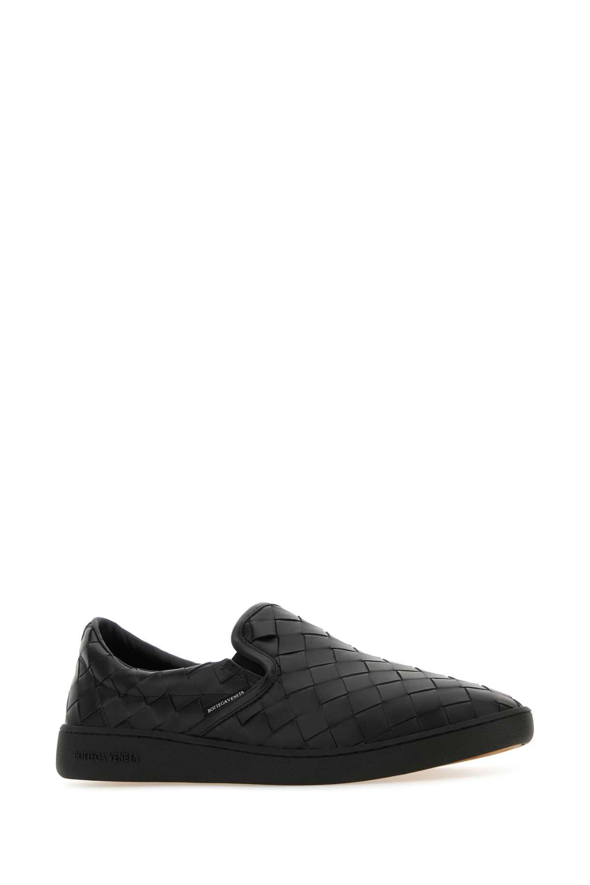 Bottega Veneta Men Black Leather Sawyer Slip Ons BOTTEGA VENETA