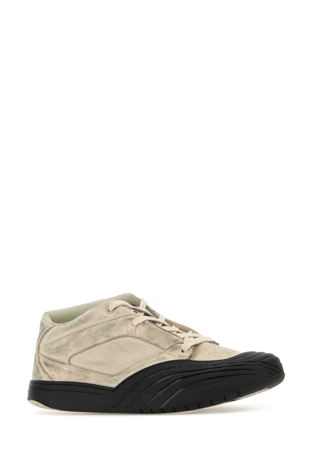 Givenchy Men Sand Fabric And Leather Skater Sneakers GIVENCHY