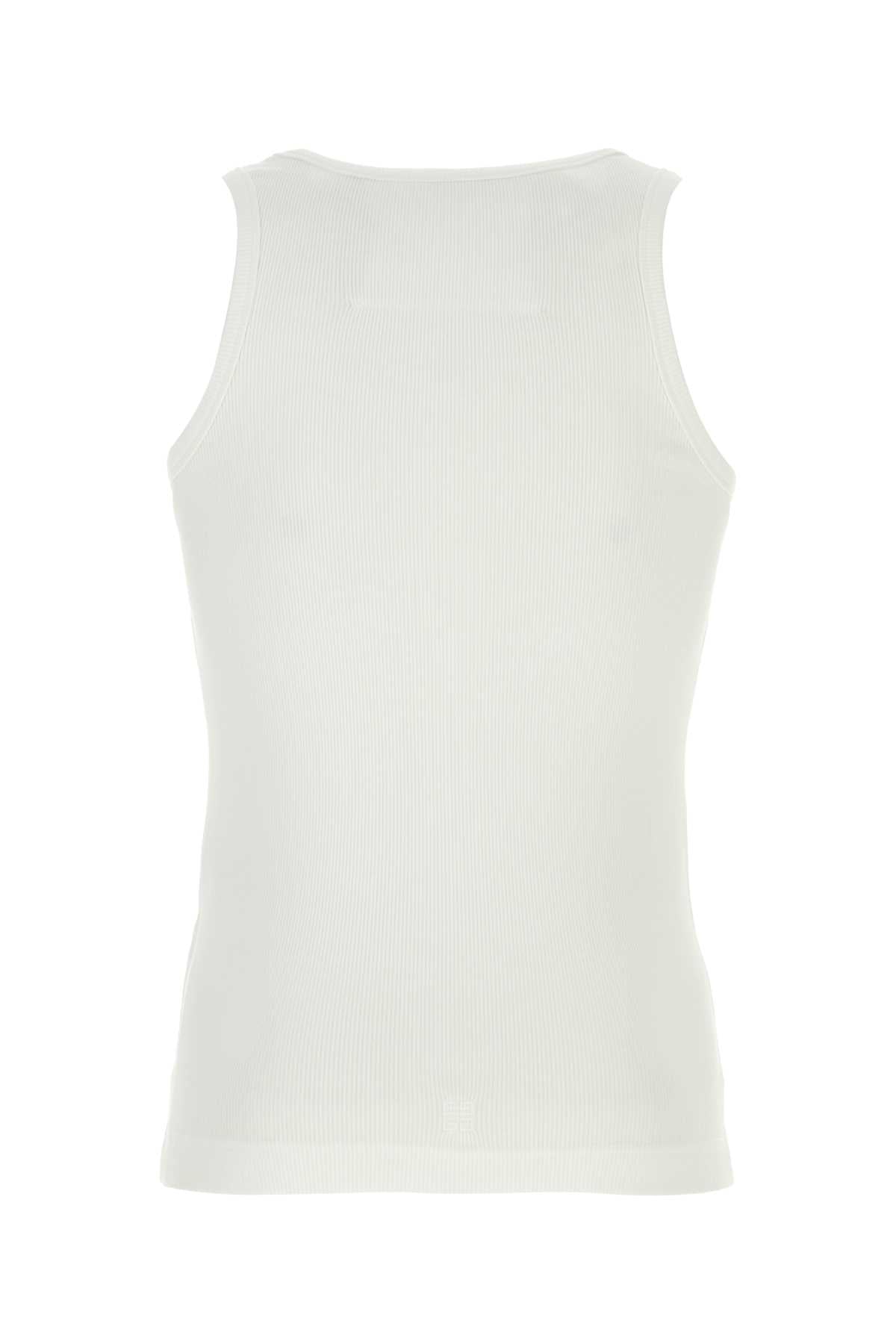 Givenchy Men White Stretch Cotton Tank Top GIVENCHY