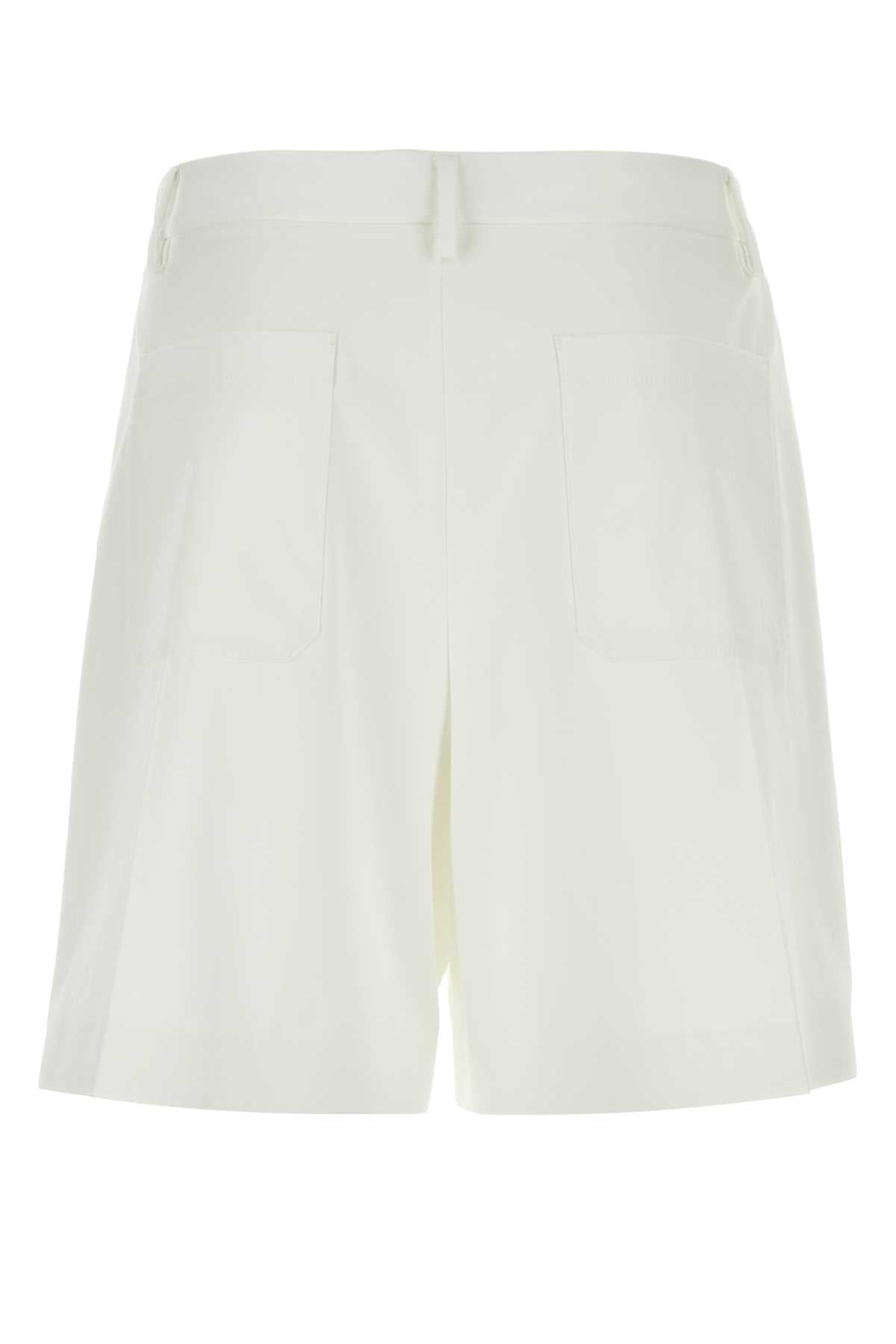 Valentino Garavani Men White Wool Blend Bermuda Shorts VALENTINO GARAVANI