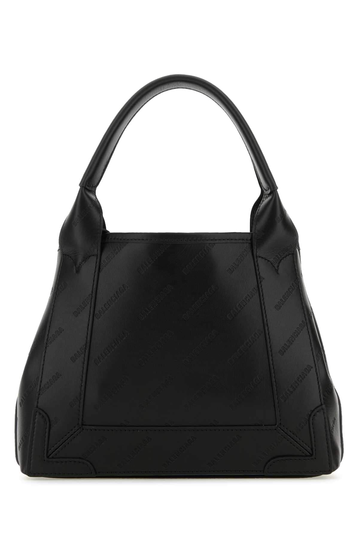 Balenciaga Women Black Leather Cabas Navy Xs Handbag BALENCIAGA