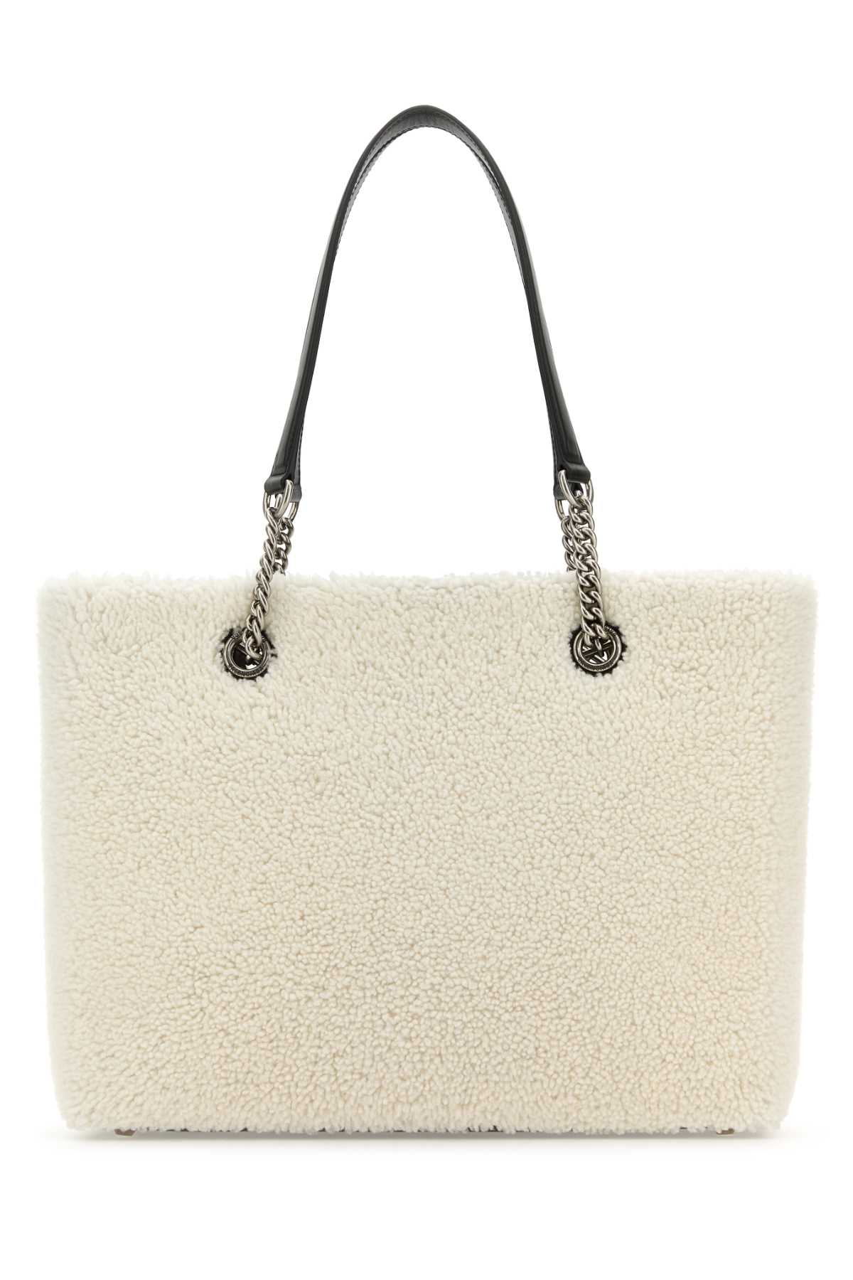 Balenciaga Women White Shearling Duty Free M Handbag BALENCIAGA