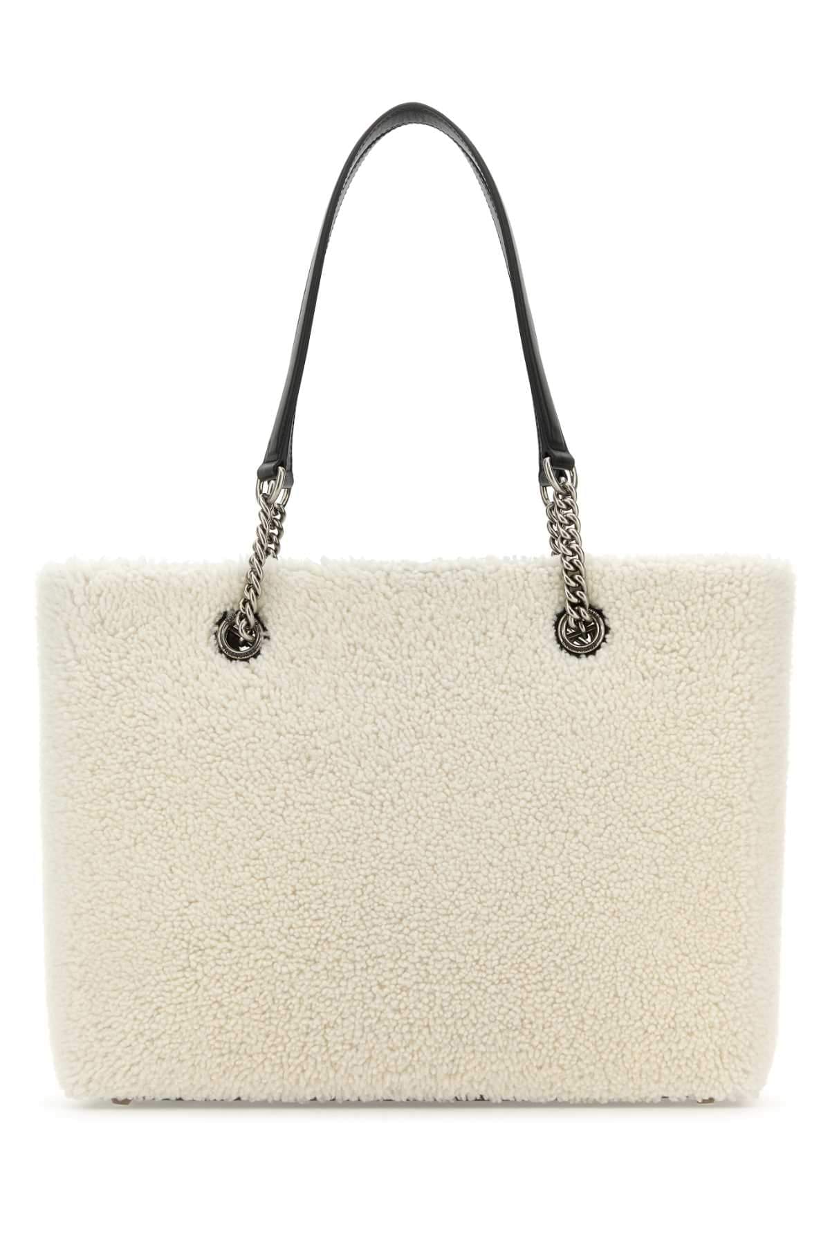 Balenciaga Women White Shearling Duty Free M Handbag BALENCIAGA