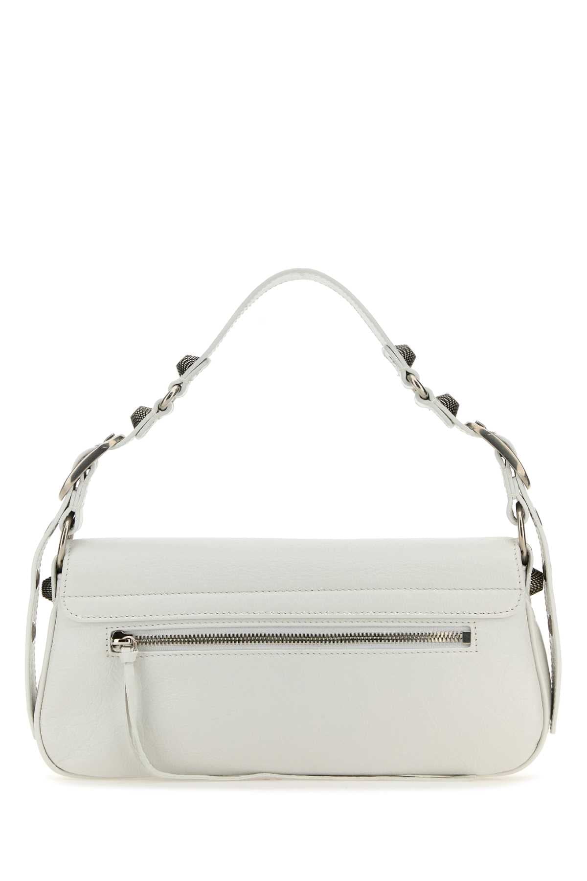 Balenciaga Women White Leather Small Le Cagole Sling Shoulder Bag BALENCIAGA