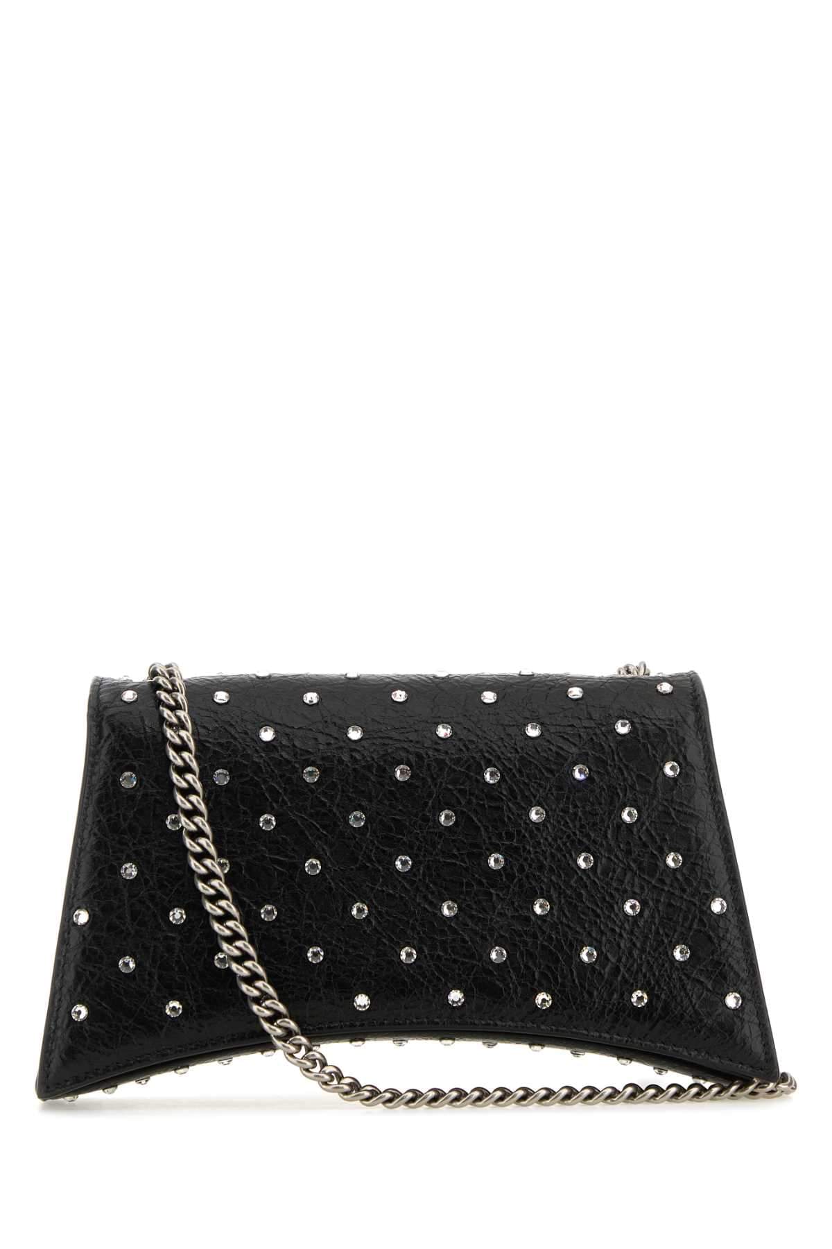 Balenciaga Women Black Leather Crush Xs Shoulder Bag BALENCIAGA