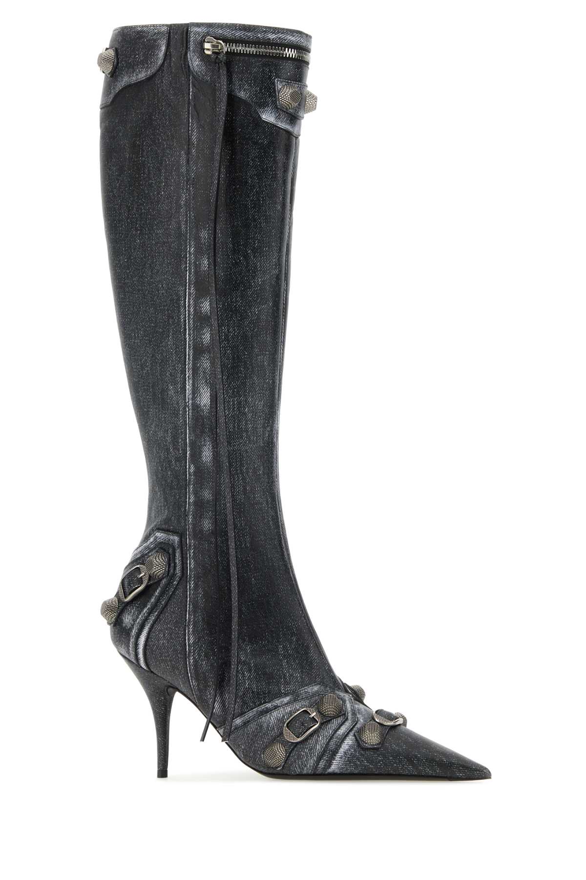Balenciaga Women Printed Nappa Leather Cagole Boots BALENCIAGA
