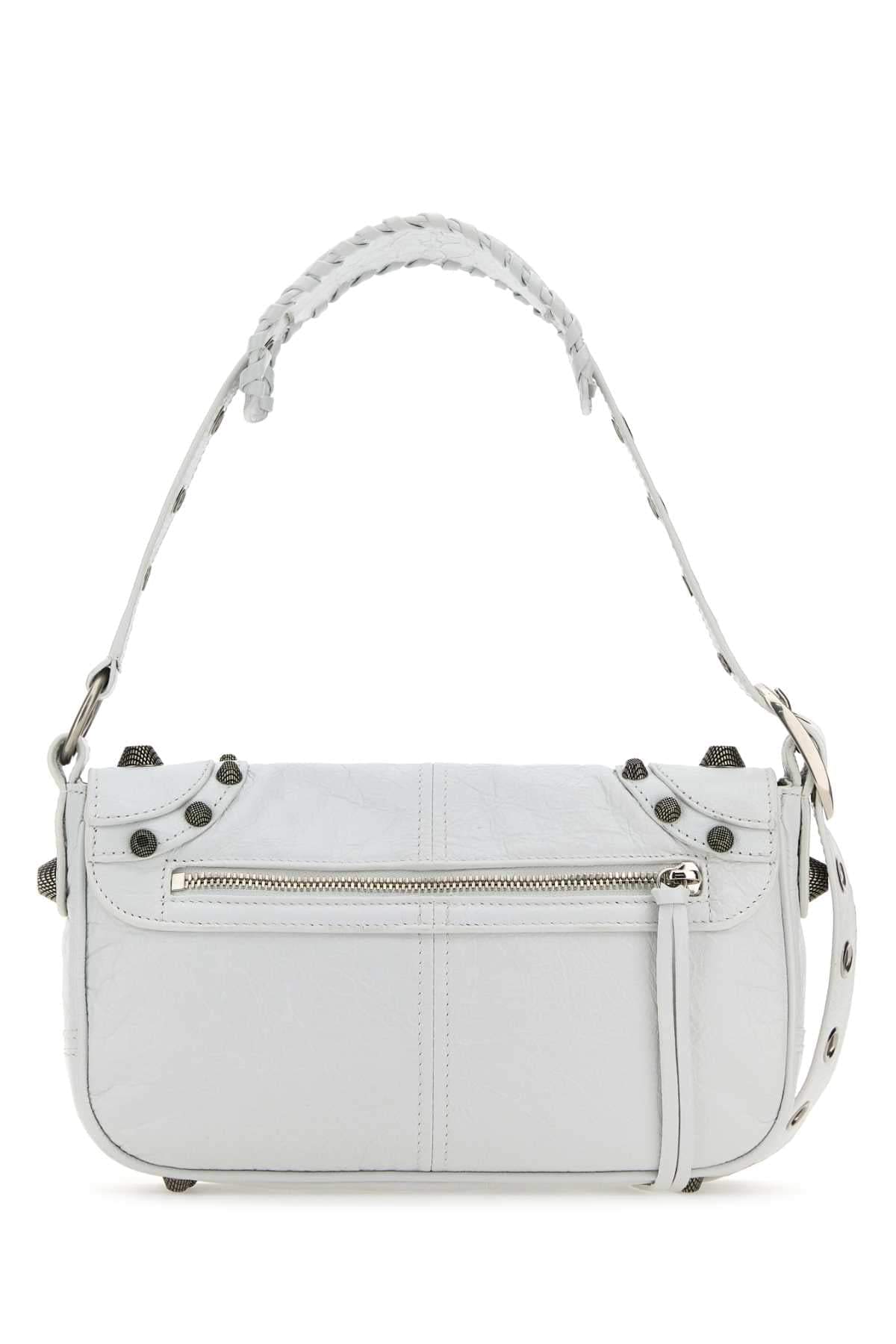 Balenciaga Men White Leather Le Cagole Xs Diy Metal Crossbody Bag BALENCIAGA
