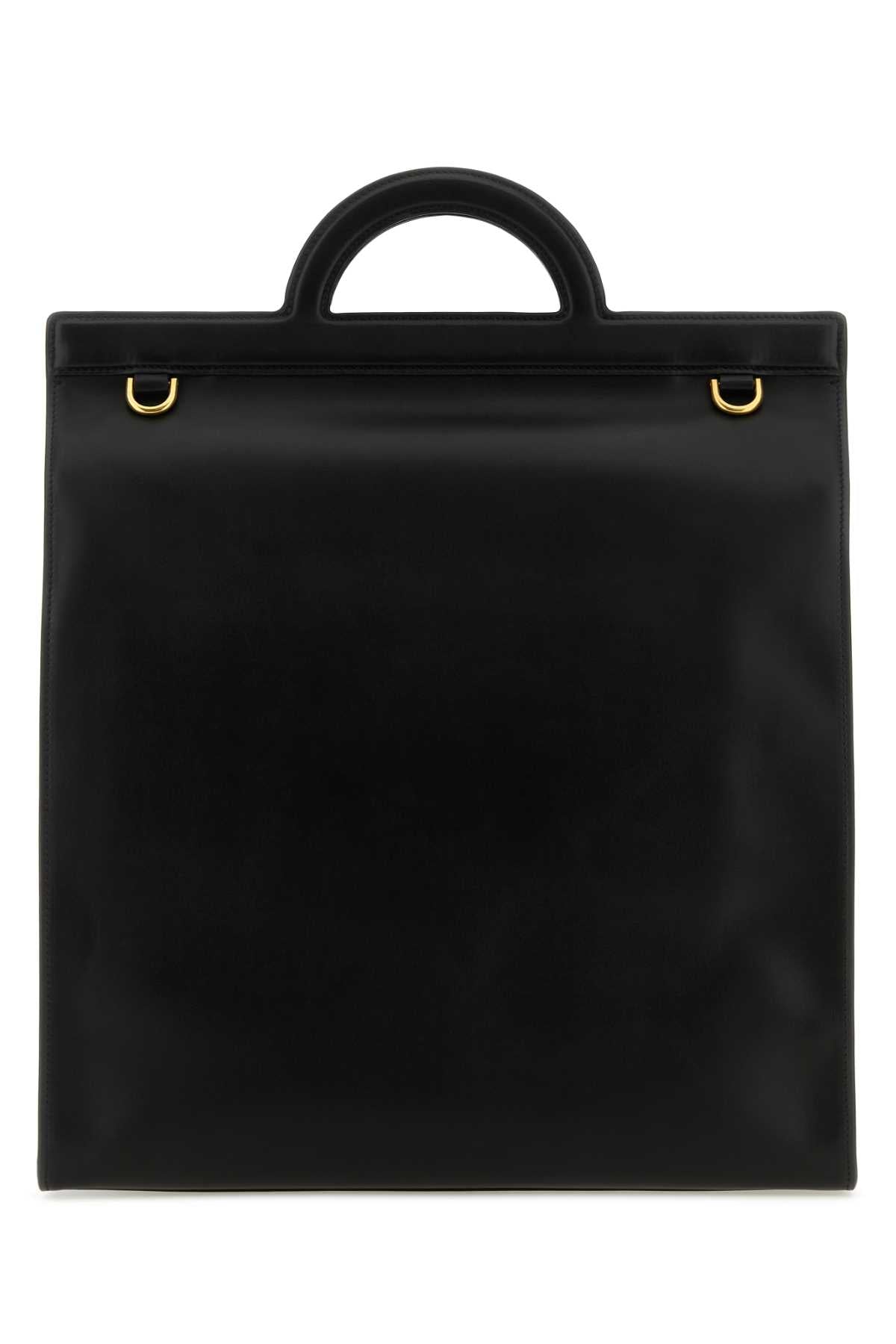 Valentino Garavani Men Black Leather Shopping Bag VALENTINO GARAVANI