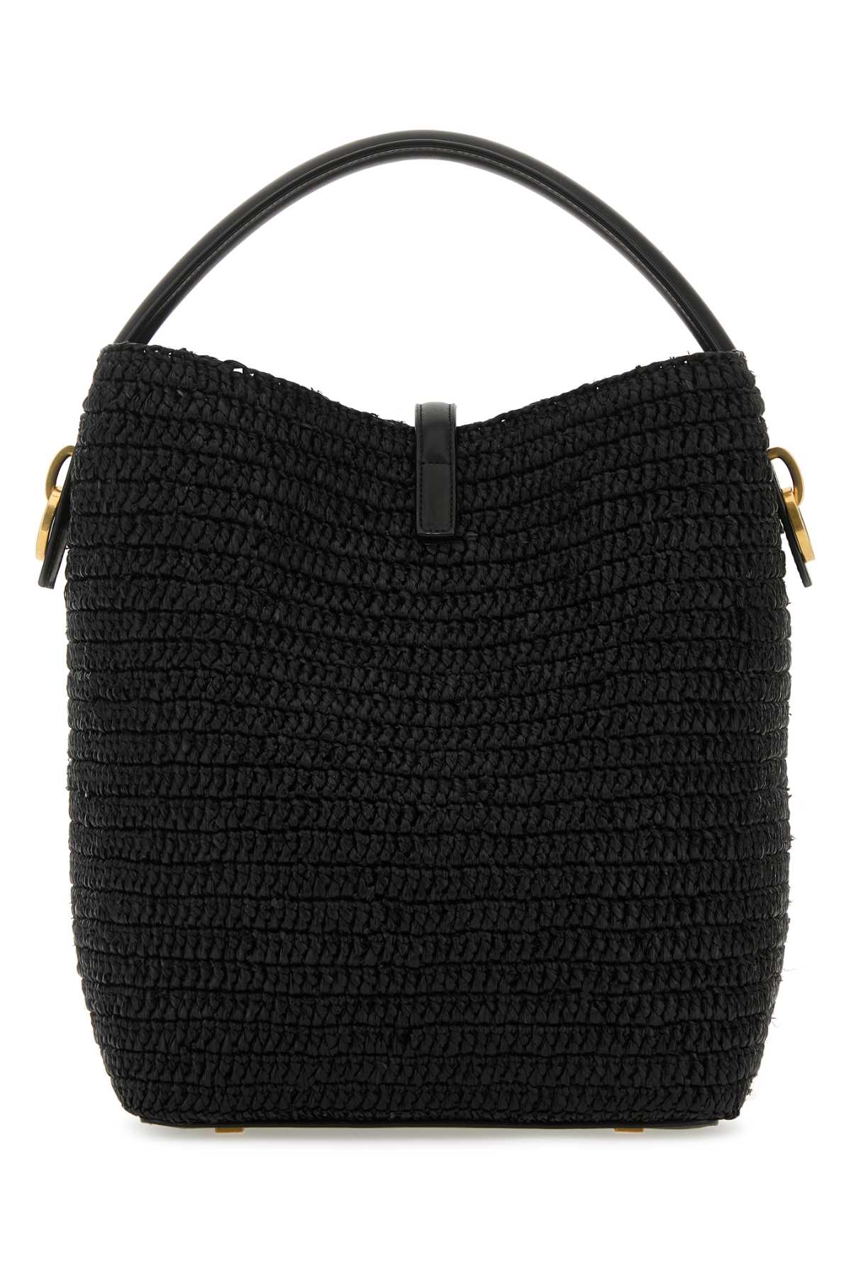 Saint Laurent Women Black Raffia Le 37 Bucket Bag SAINT LAURENT