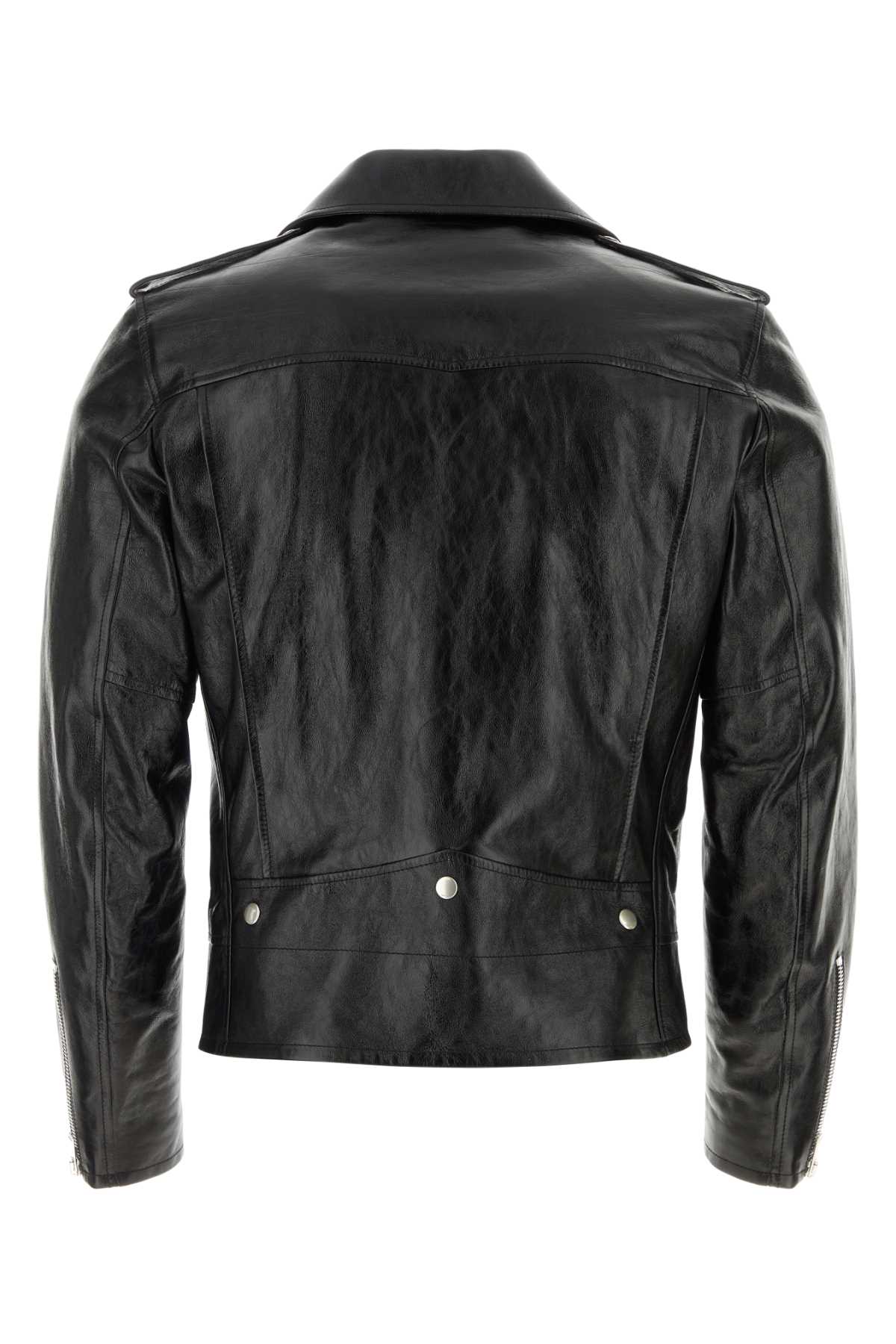 Saint Laurent Men Black Leather Jacket SAINT LAURENT