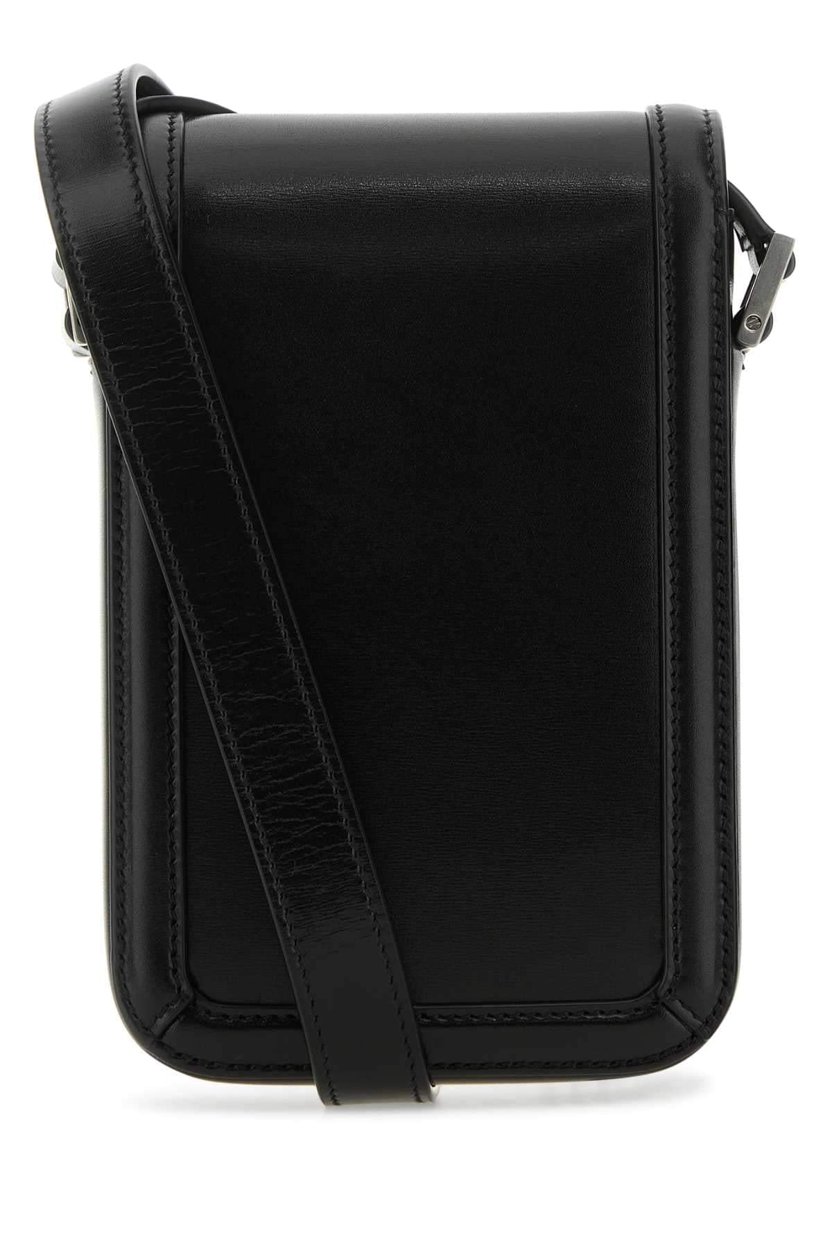 Saint Laurent Men Black Leather Phone Case SAINT LAURENT