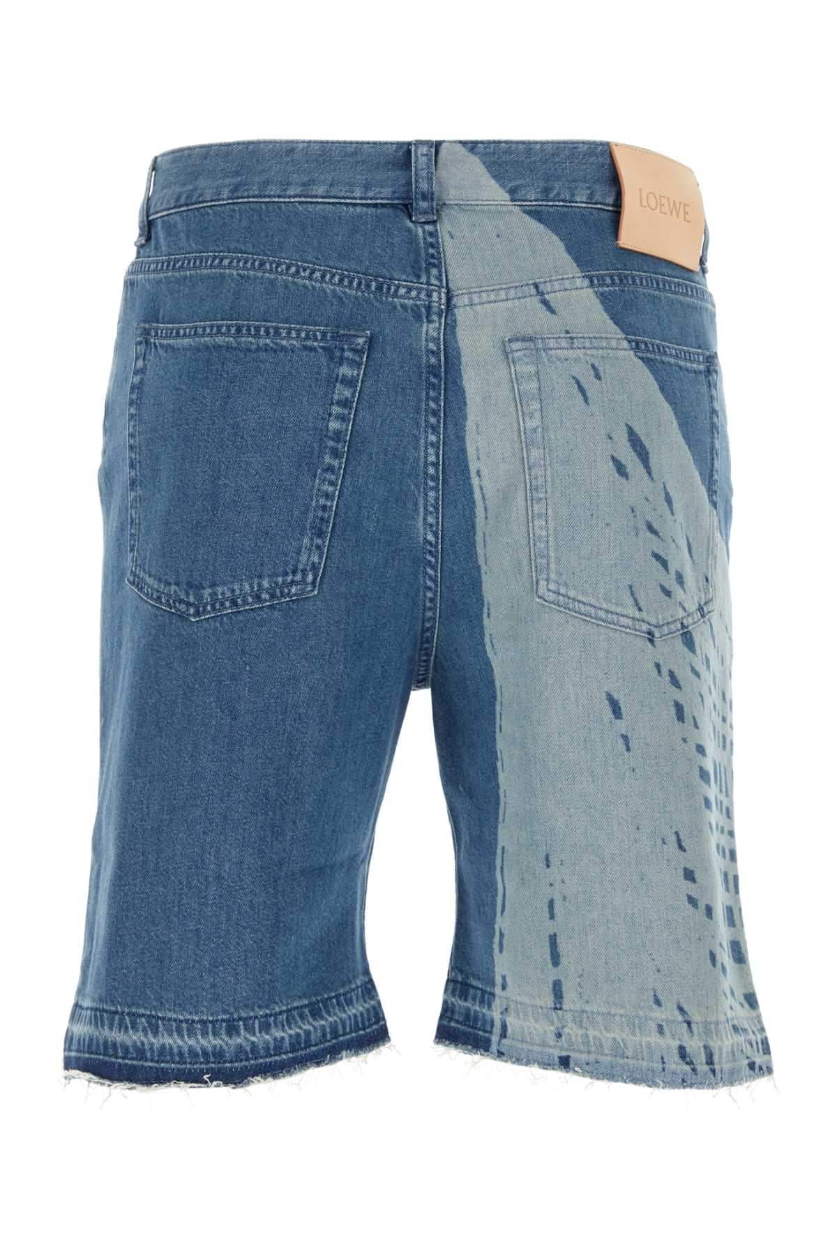 Loewe Paula's Ibiza Men Printed Denim Bermuda Shorts LOEWE