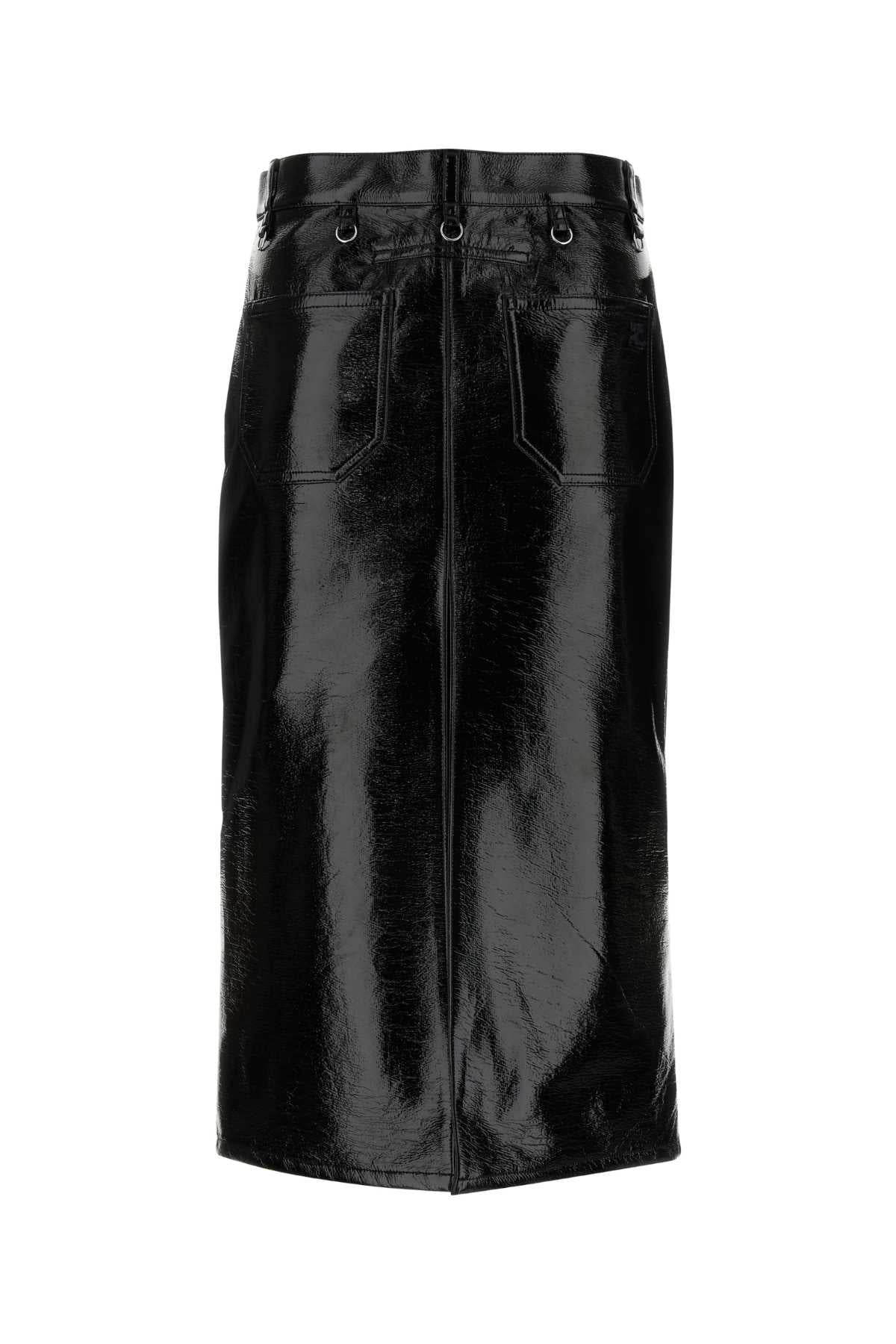 Courreges Women Black Vinyl Skirt COURREGES