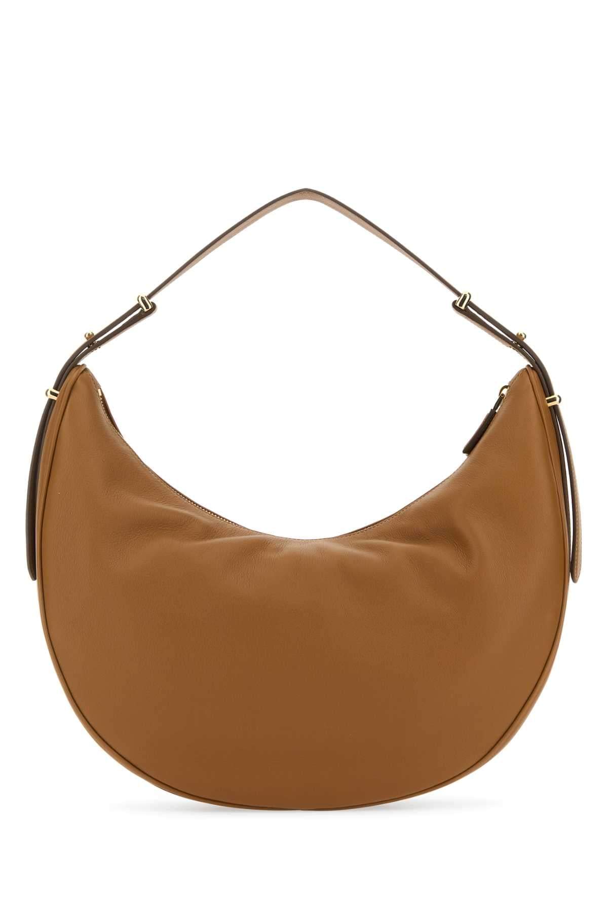Prada Women Caramel Leather Big Arqu㨠Handbag PRADA