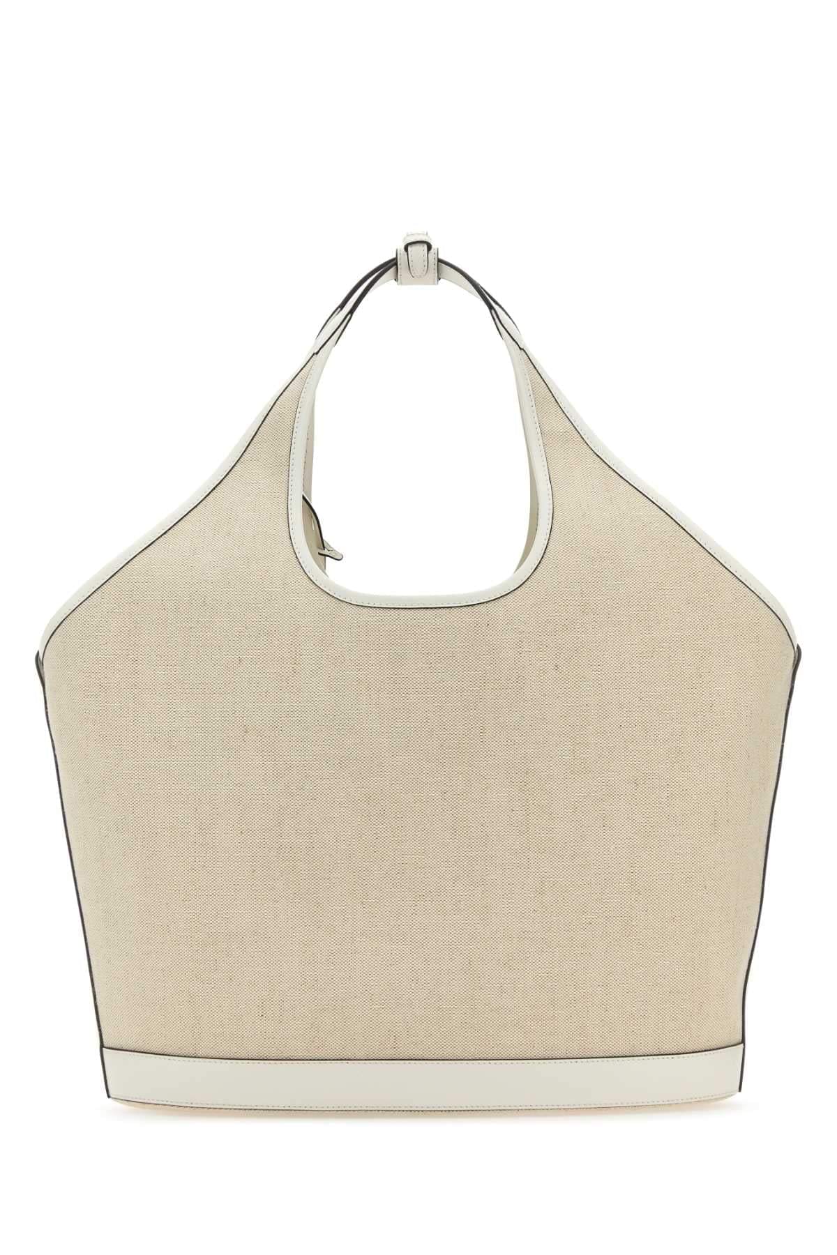 Prada Women Sand Canvas Shopping Bag PRADA