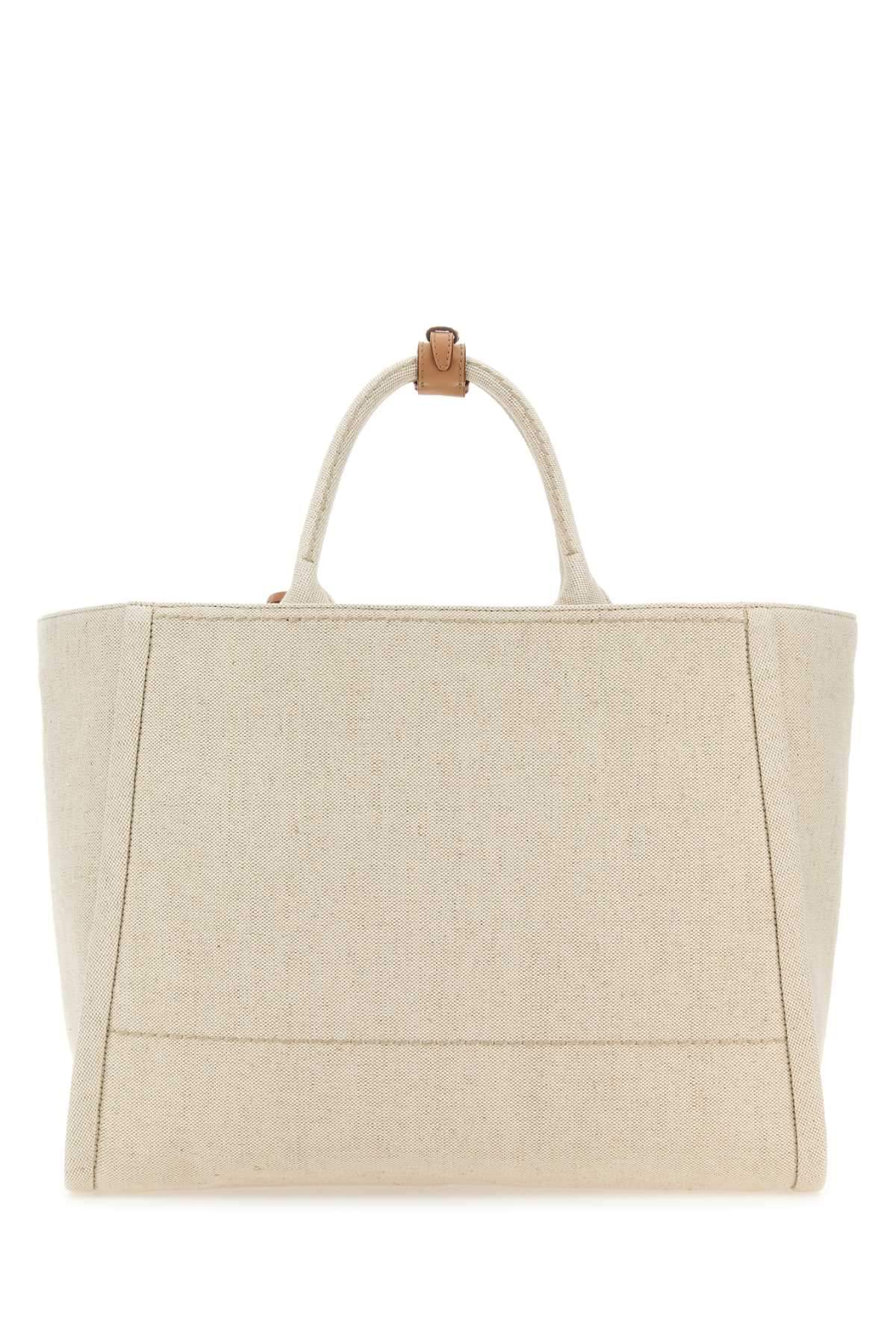 Prada Women Sand Canvas Shopping Bag PRADA