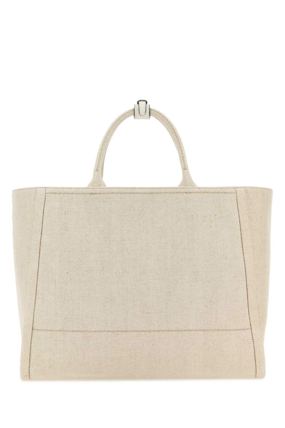 Prada Women Sand Canvas Shopping Bag PRADA