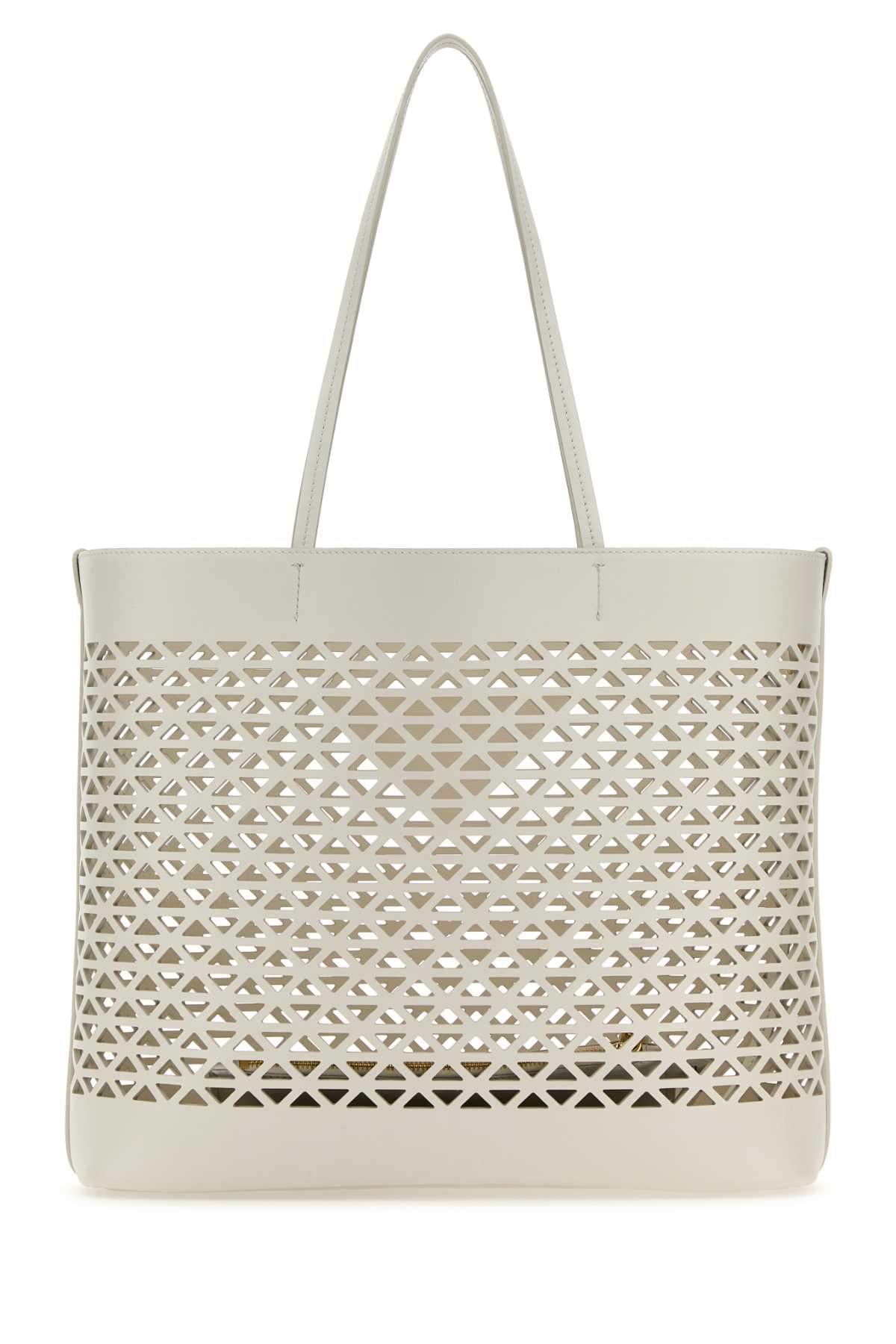 Prada Women White Leather Shopping Bag PRADA