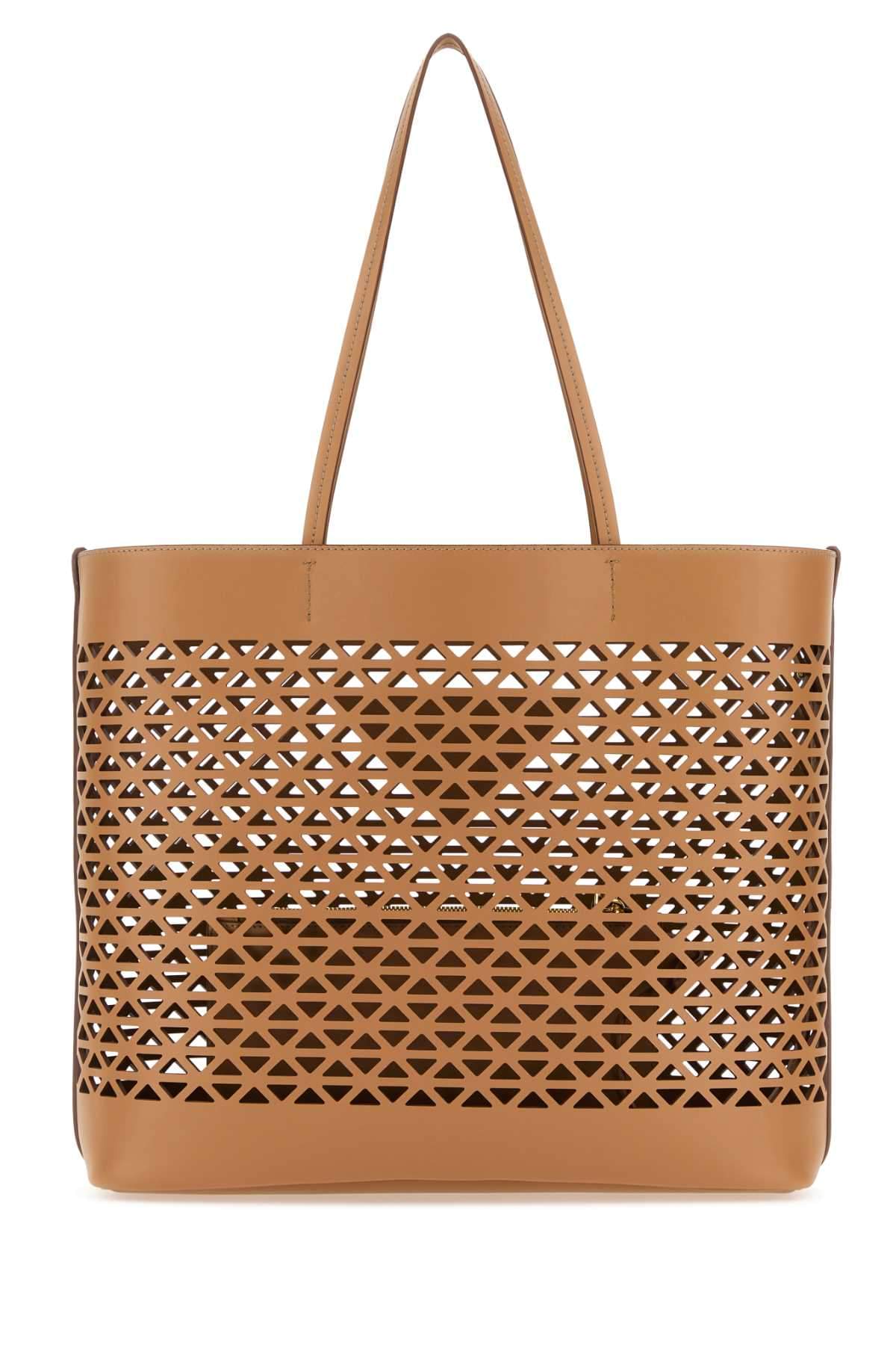 Prada Women Sand Leather Shopping Bag PRADA