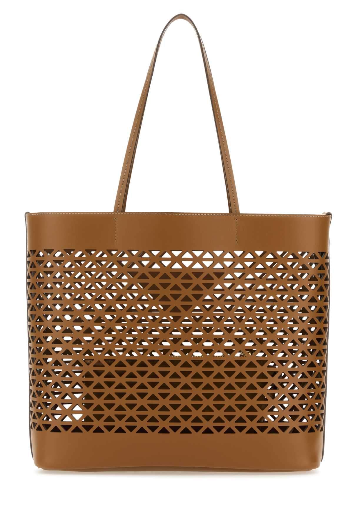 Prada Women Caramel Leather Shopping Bag PRADA
