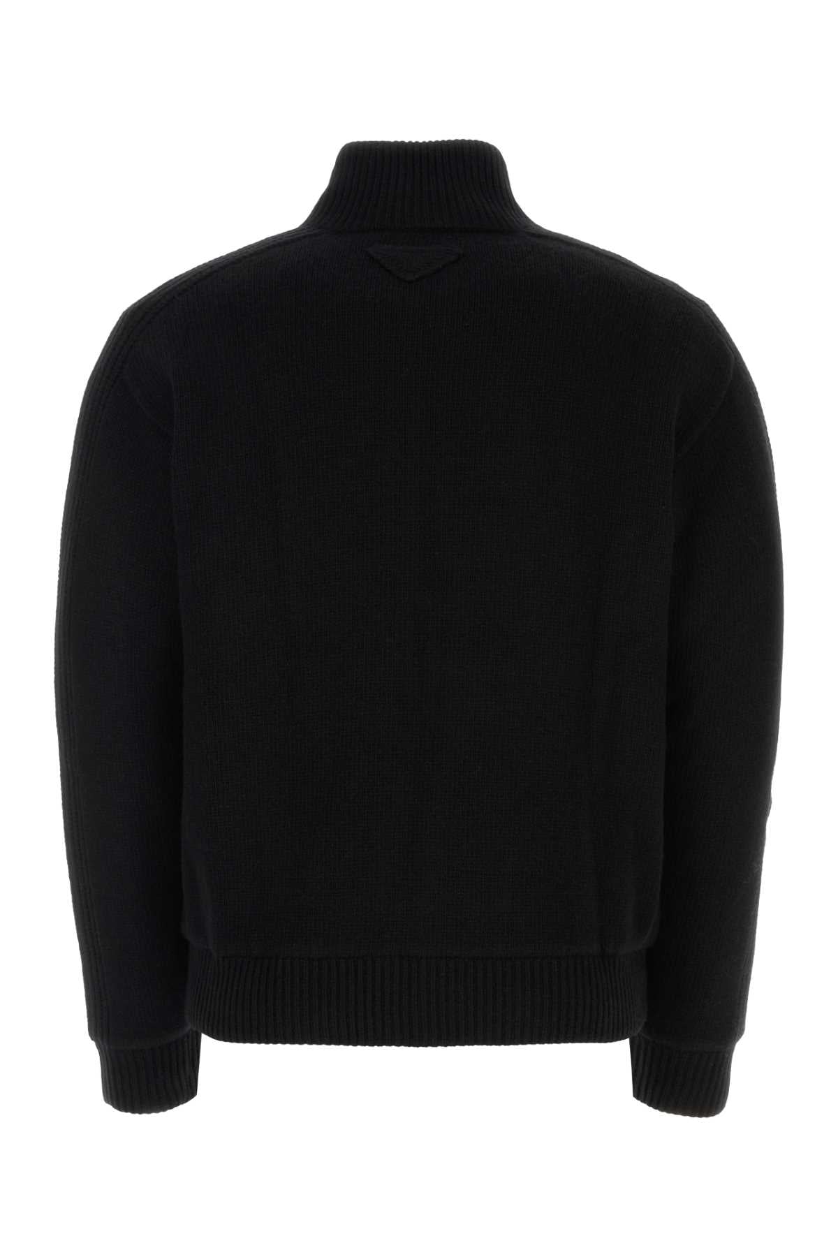 Prada Men Black Wool Blend Cardigan PRADA