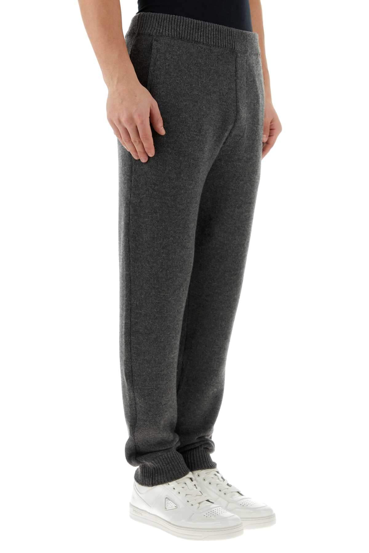Prada Men Dark Grey Cashmere Joggers PRADA