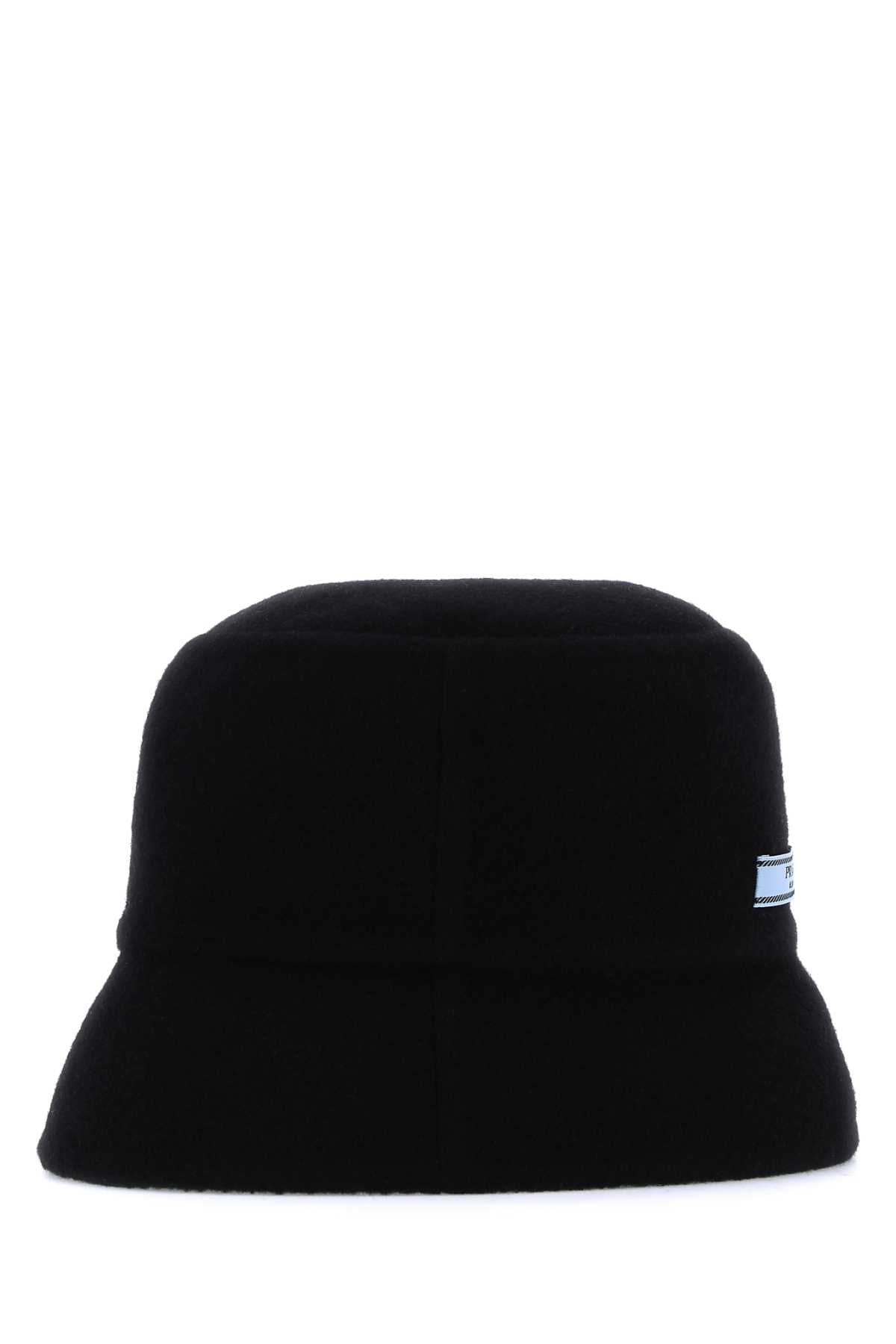 Prada Women Midnight Blue Cashmere Bucket Hat PRADA