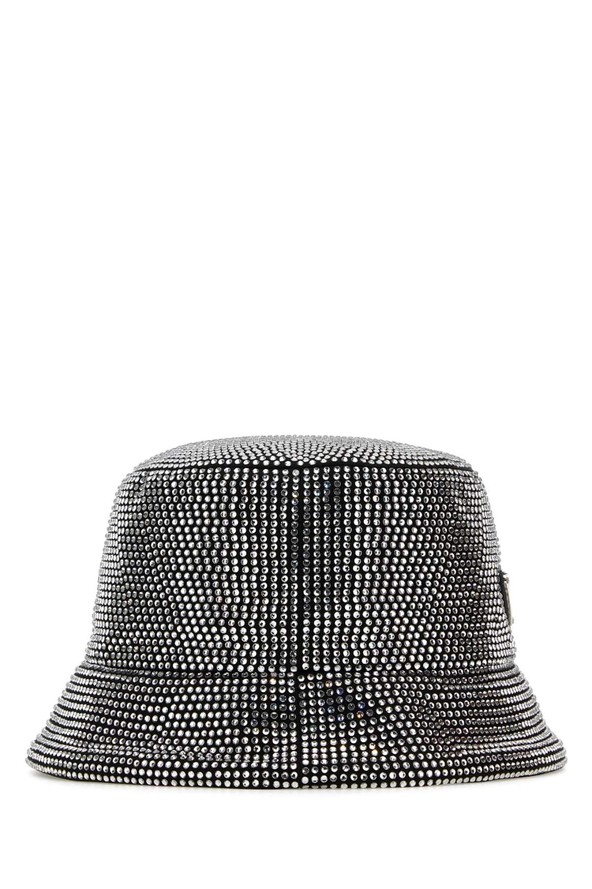 Prada Women Embellished Fabric Bucket Hat PRADA