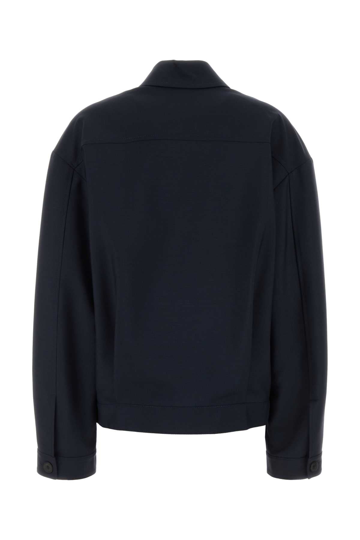 Miu Miu Women Navy Blue Mohair Blend Jacket MIU MIU