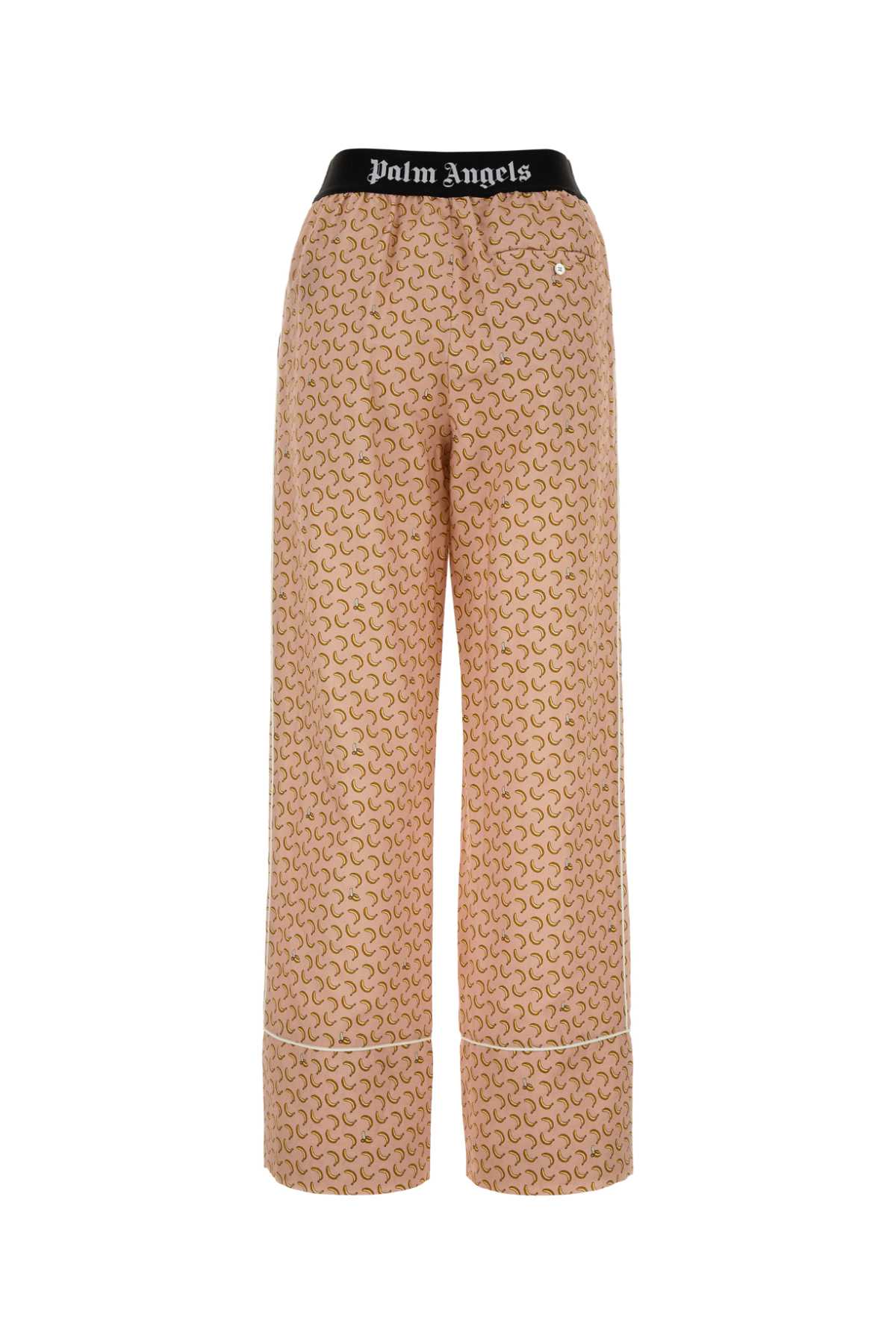 Palm Angels Women Printed Linen Blend Wide-Leg Pant PALM ANGELS
