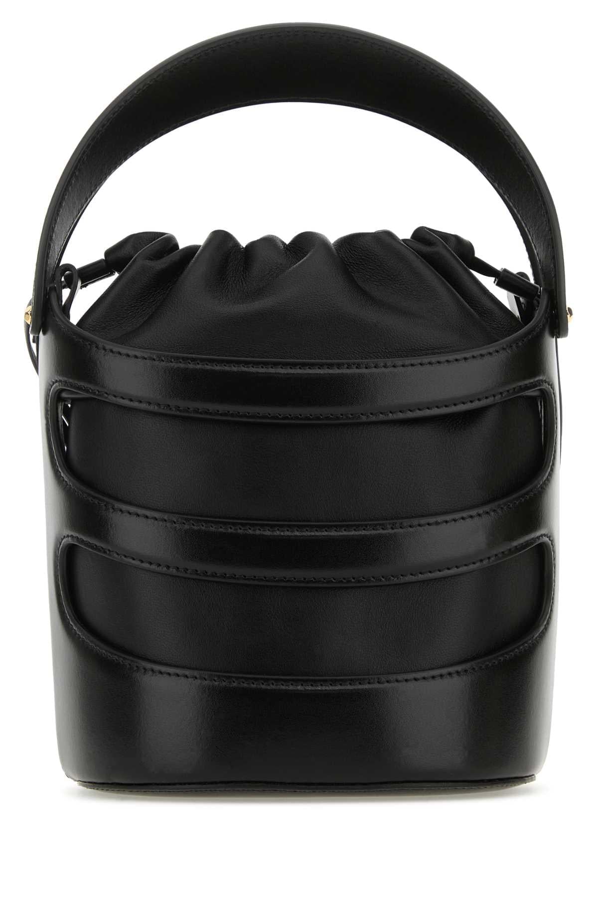 Alexander Mcqueen Women Black Leather The Rise Bucket Bag ALEXANDER MCQUEEN